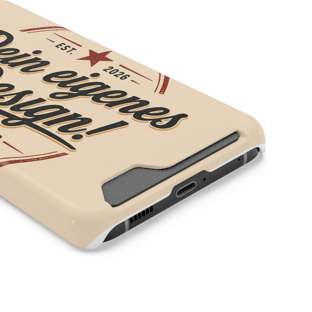 Retro Script Phone Case with Card Holder — "Dein eigenes Design!"