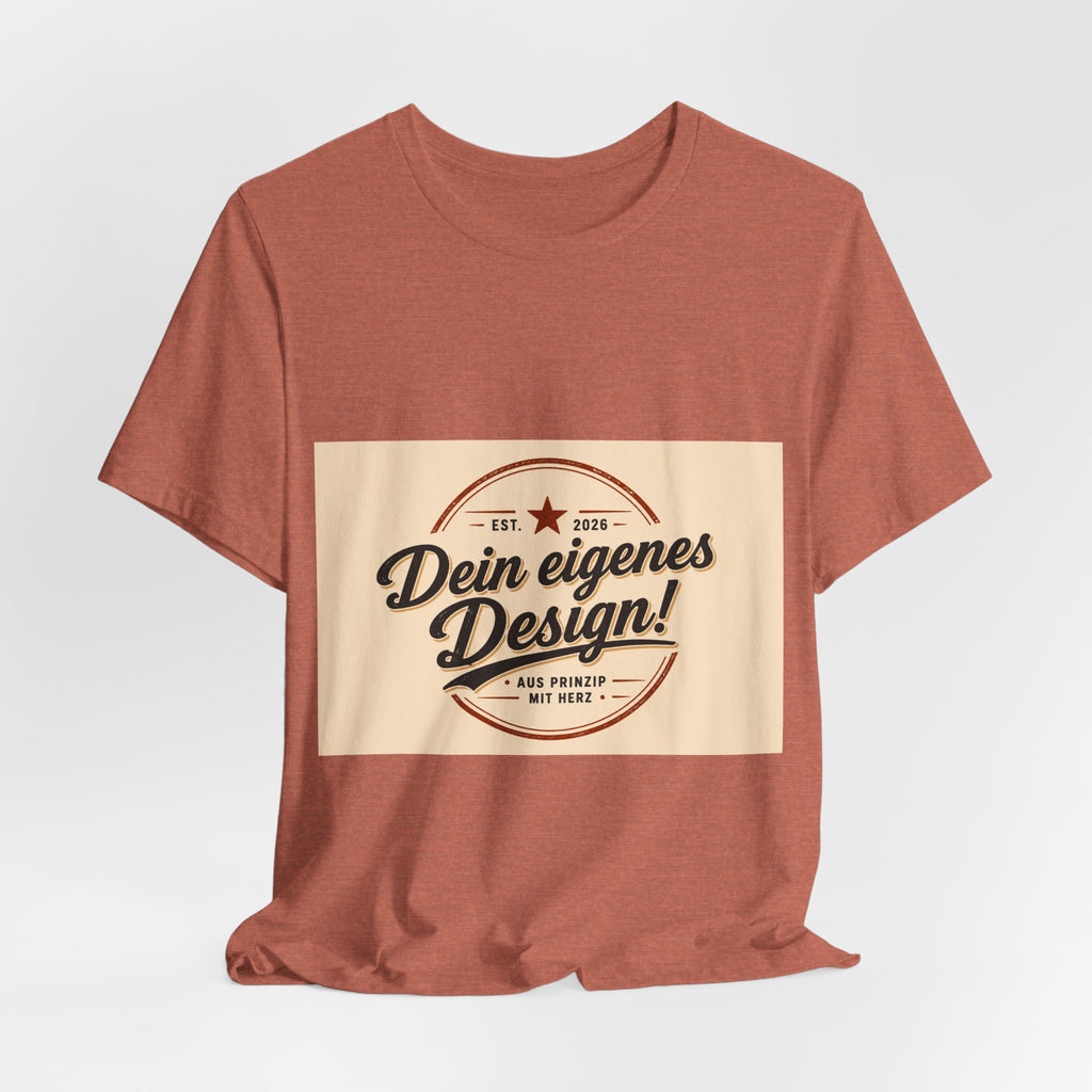 Custom Vintage Badge T-Shirt — "Dein eigenes Design" Personalized Tee