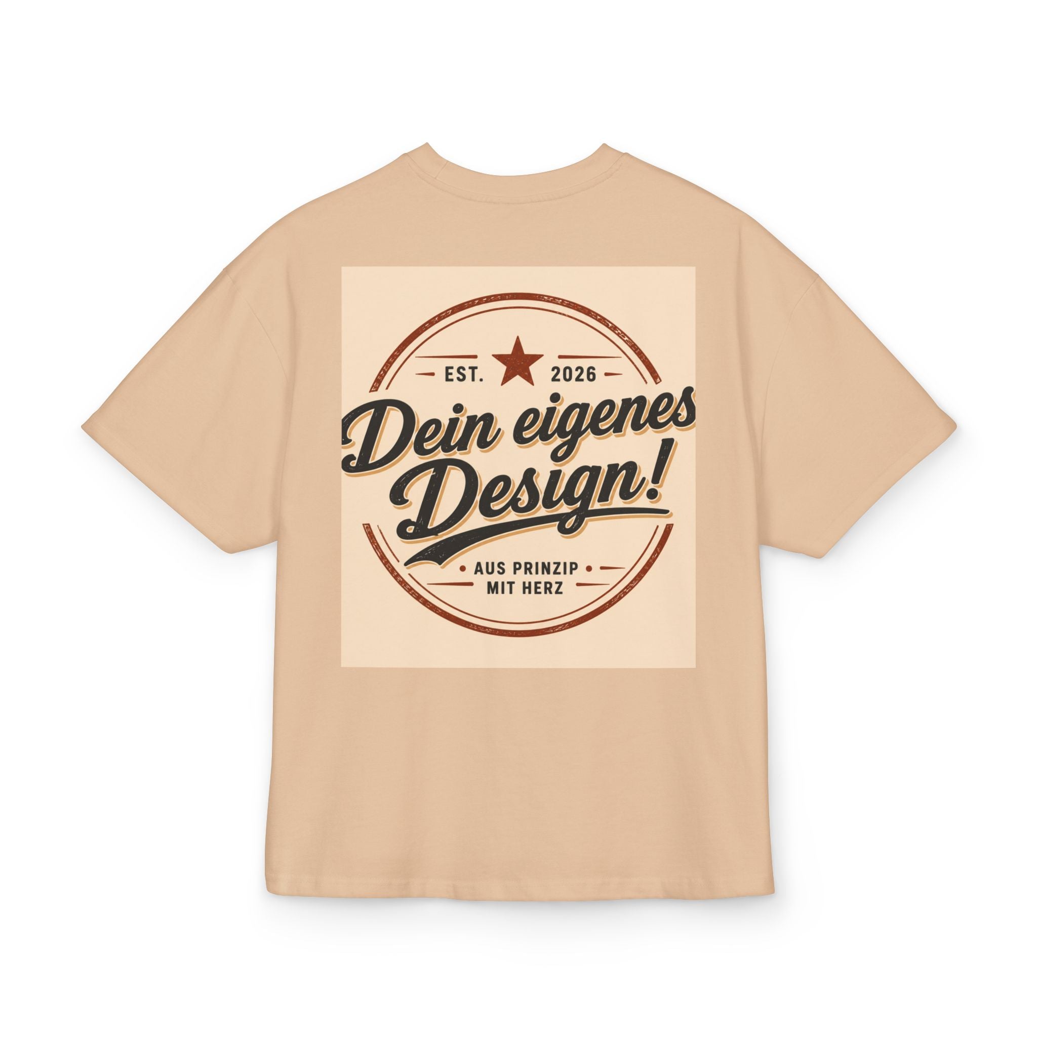 Vintage Badge T-Shirt — "Dein eigenes Design!" Retro Logo Tee