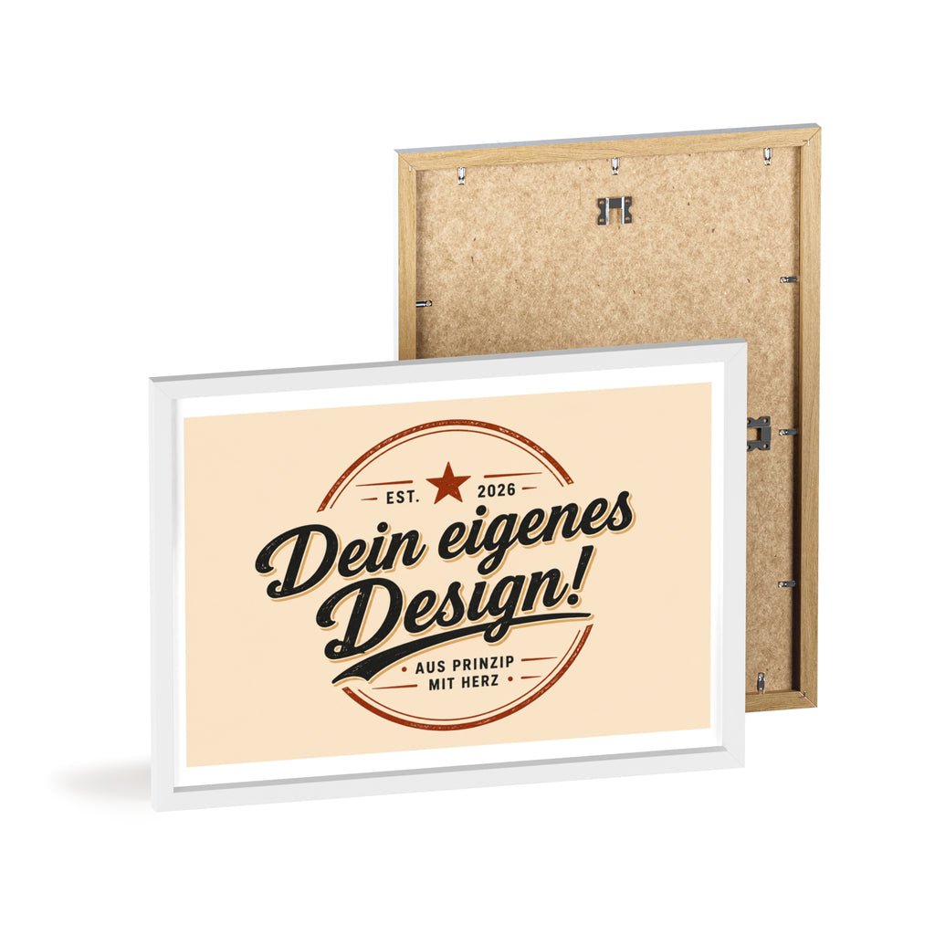 Framed Poster – "Dein eigenes Design!" Custom Wooden Frame Wall Art