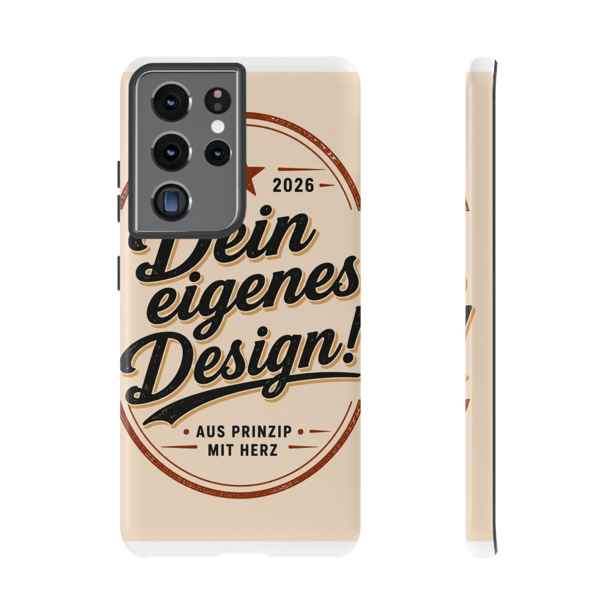 Custom Tough Phone Case — "Dein eigenes Design" Vintage Script Tough Case