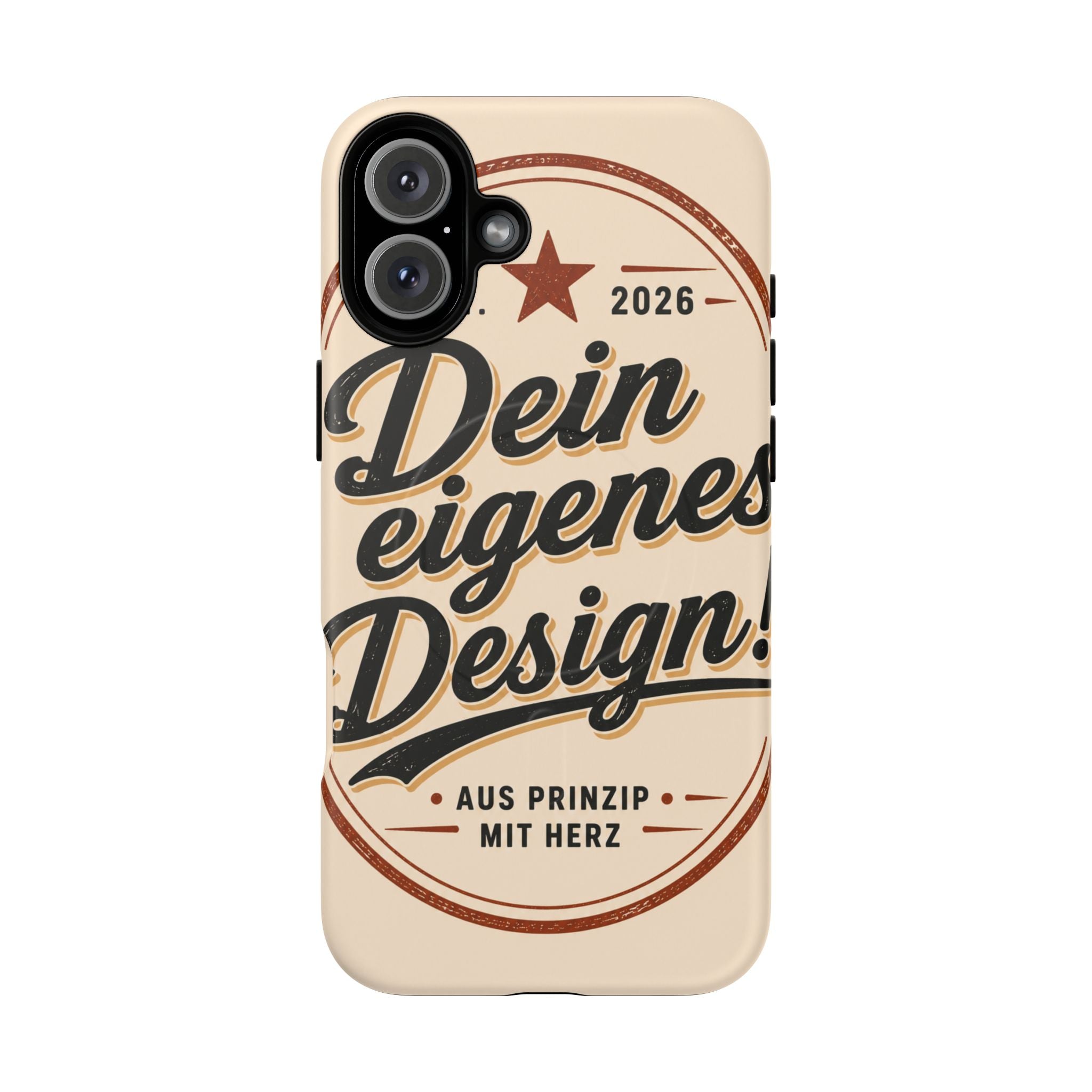 Tough Magnetic Phone Case — "Dein eigenes Design" Retro Script (Customizable)