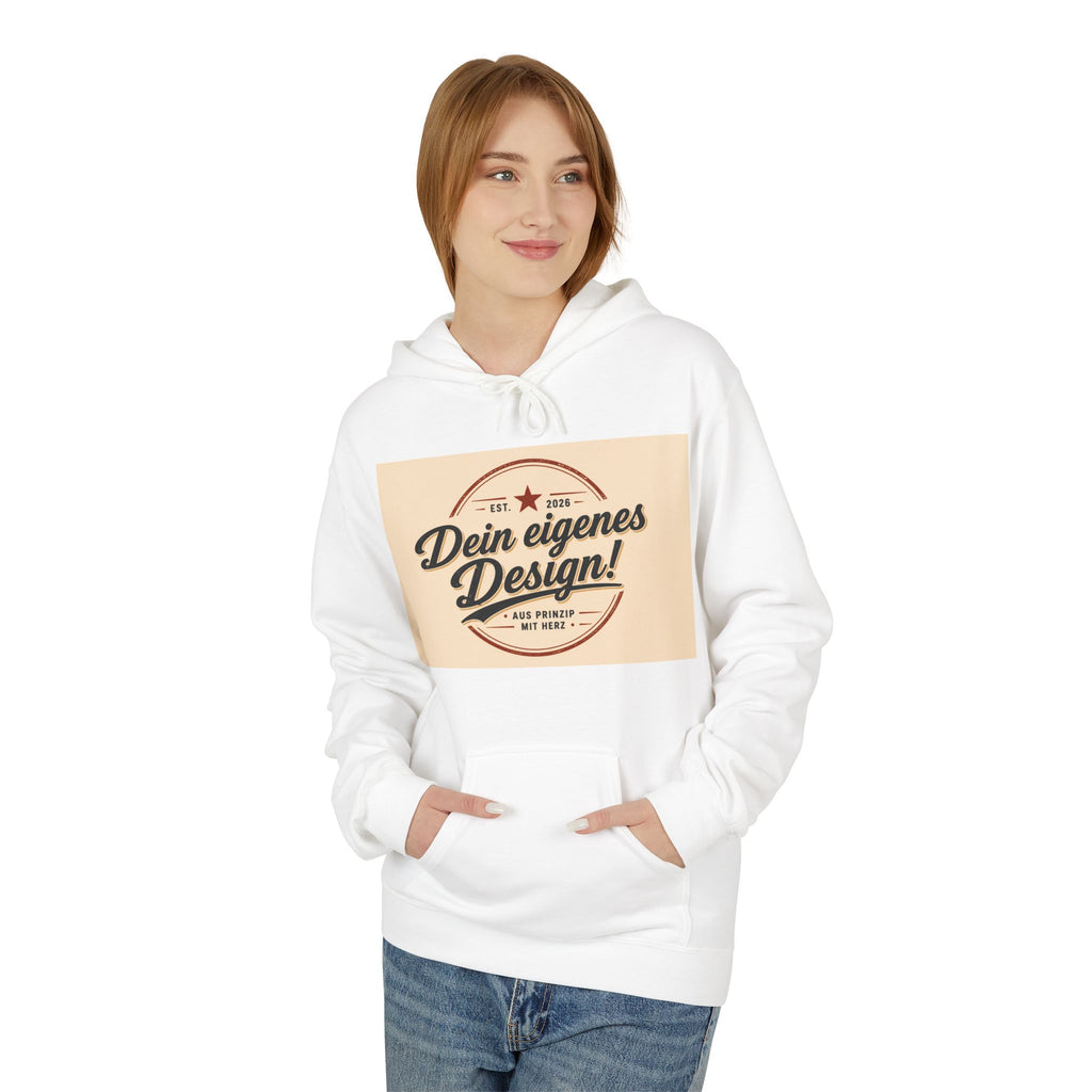 Hoodie — Custom Vintage Badge Design (Dein eigenes Design!)