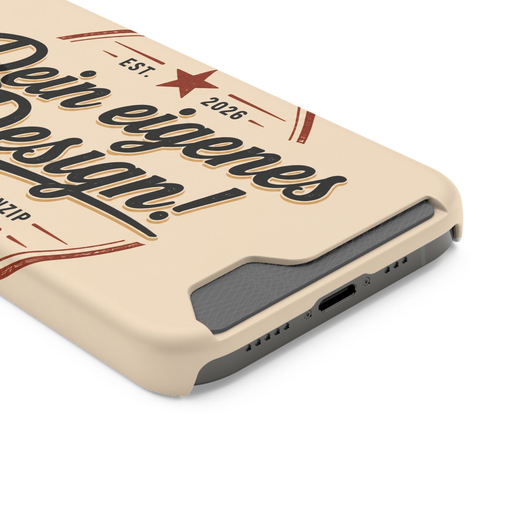 Retro Script Phone Case with Card Holder — "Dein eigenes Design!"