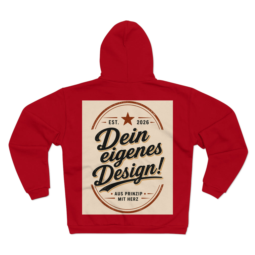 Vintage Badge Zip Hoodie – "Dein eigenes Design!" Graphic