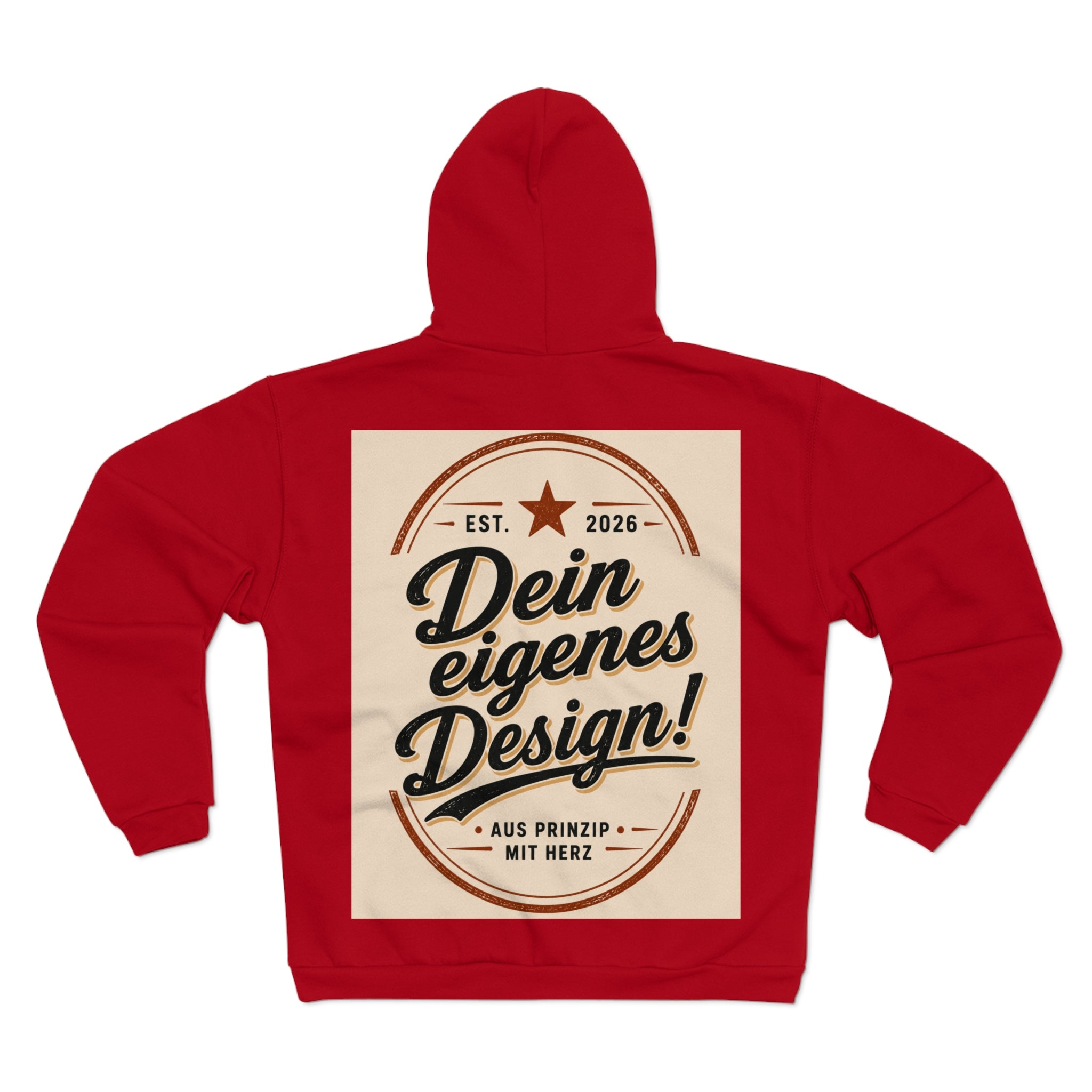Vintage Badge Zip Hoodie – "Dein eigenes Design!" Graphic