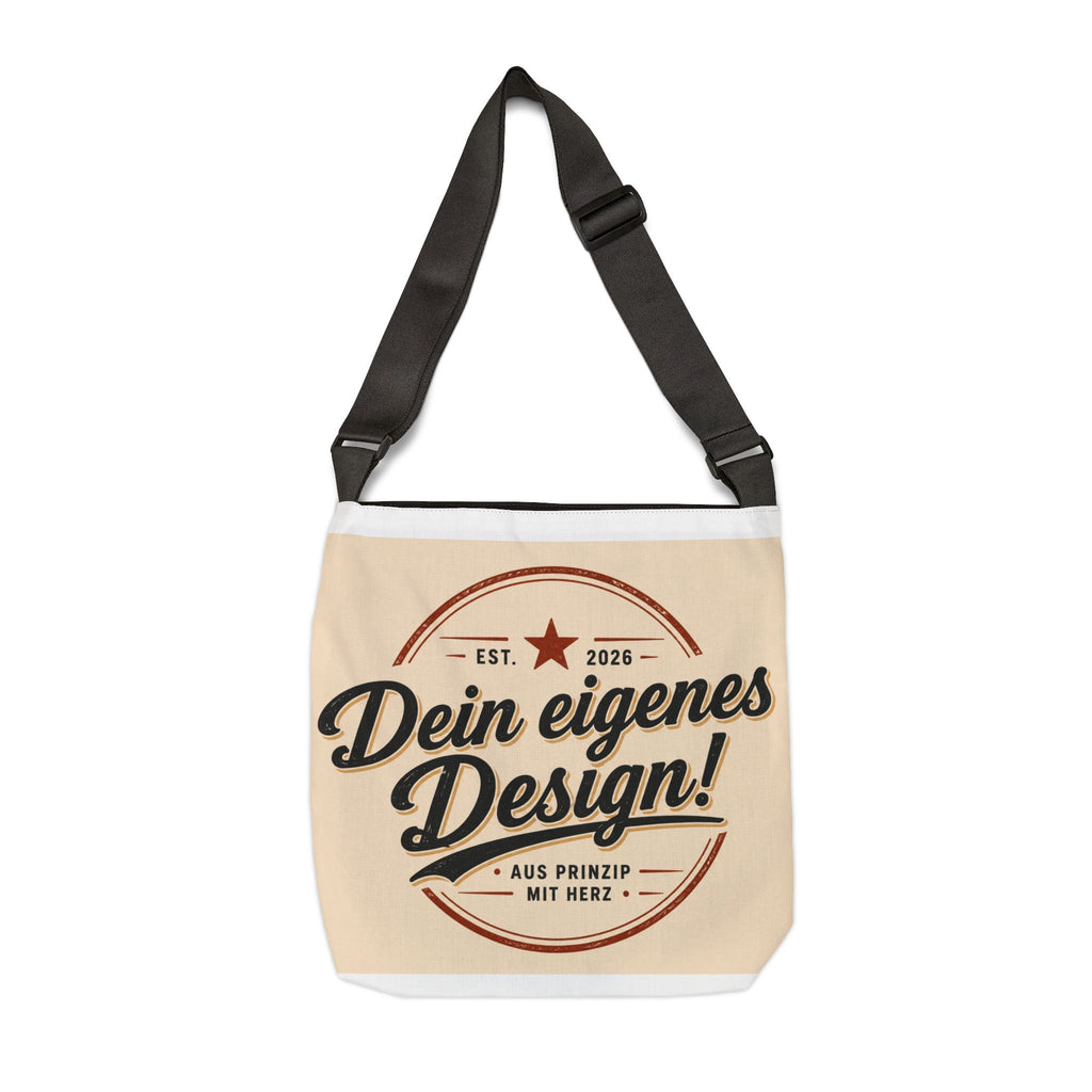 Adjustable Tote Bag — "Dein eigenes Design!" Vintage Custom Canvas Shoulder Tote