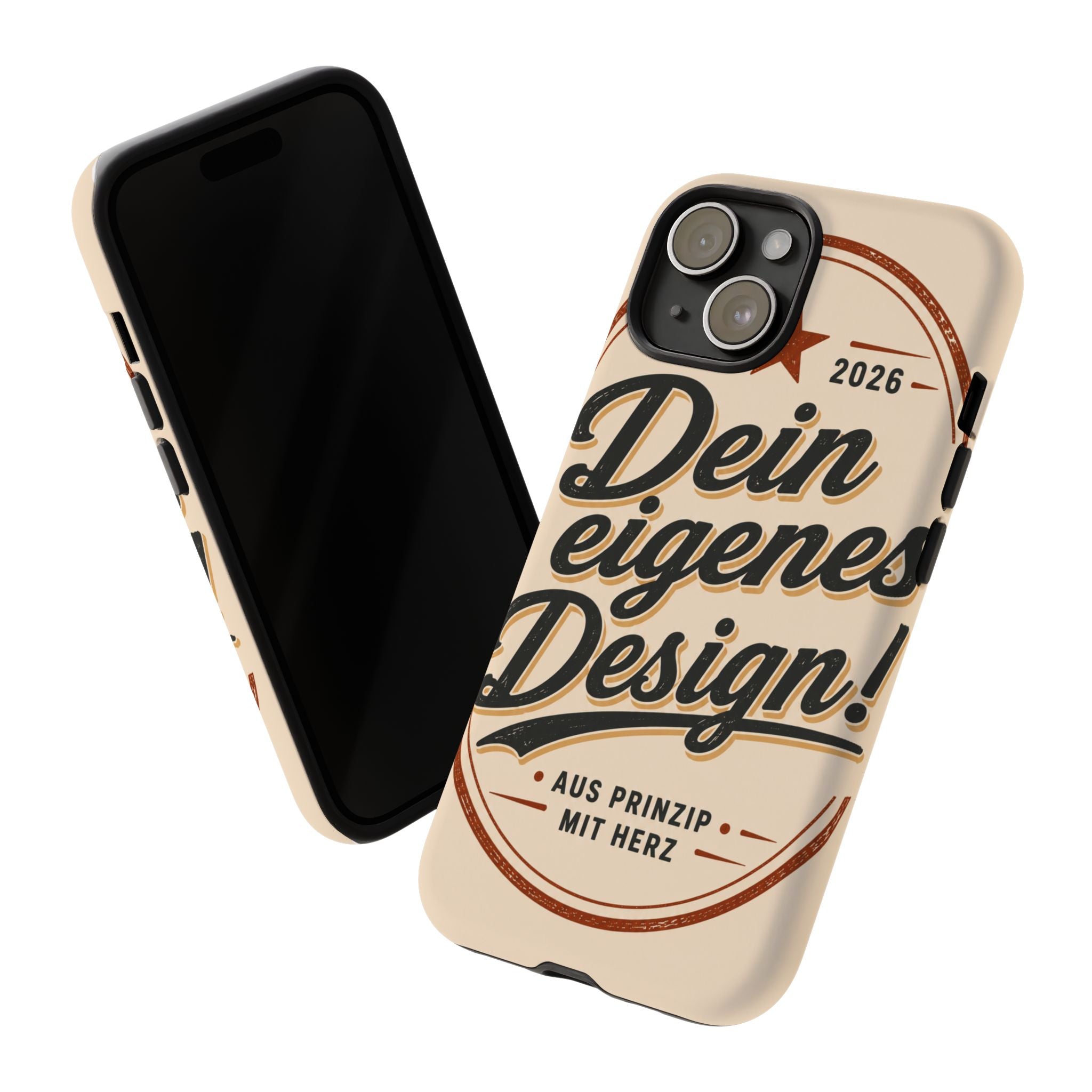 Custom Tough Phone Case — "Dein eigenes Design" Vintage Script Tough Case