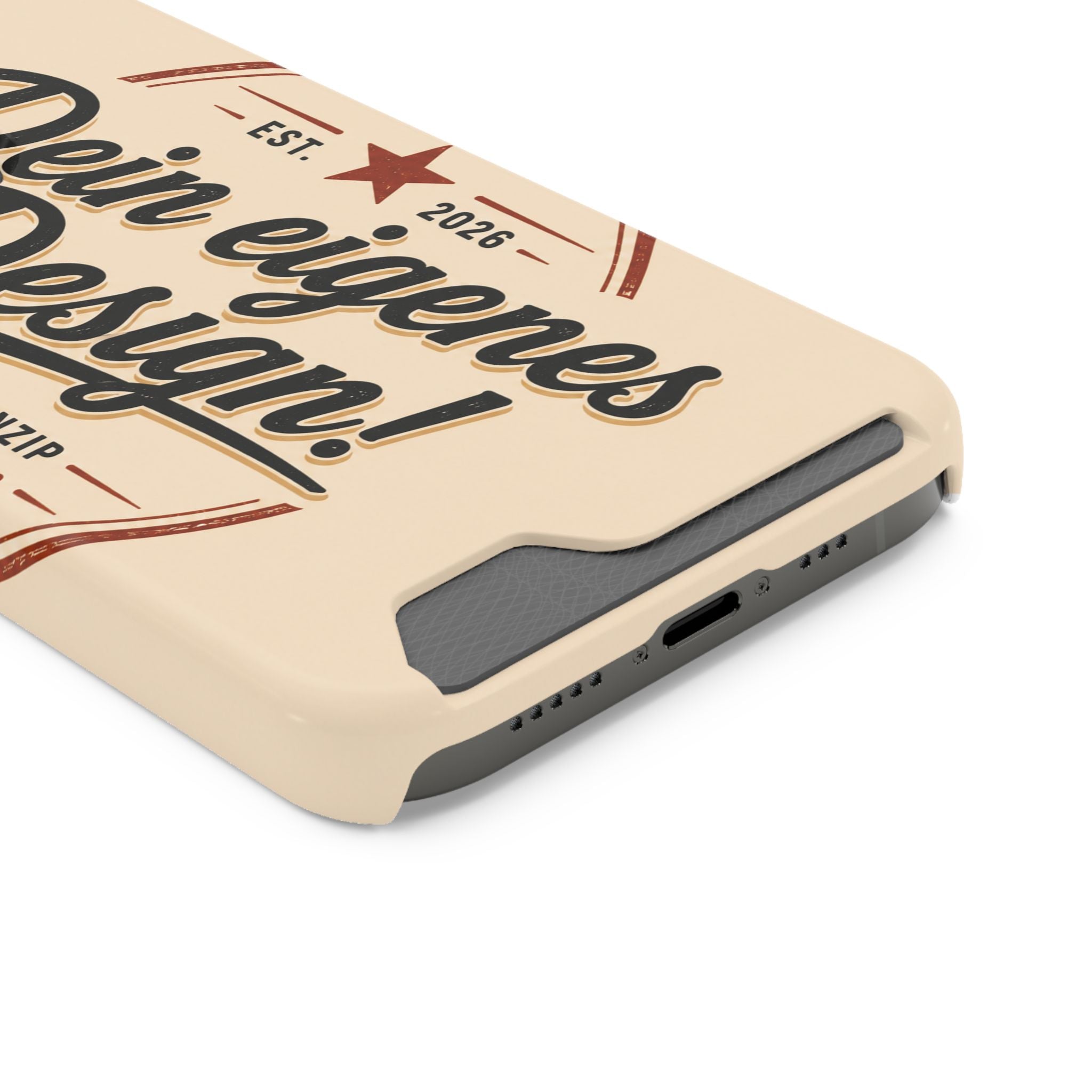 Retro Script Phone Case with Card Holder — "Dein eigenes Design!"