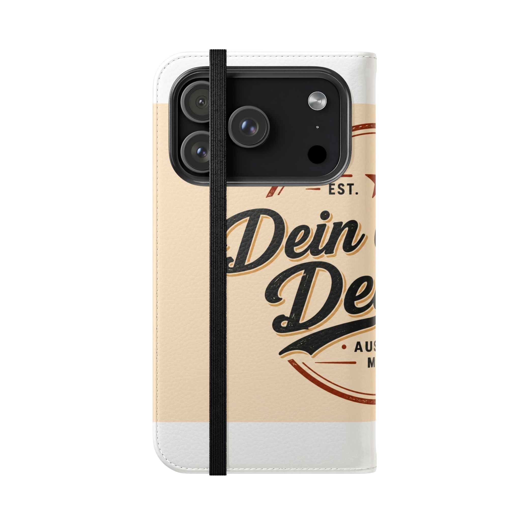 Flip Case Phone Wallet — "Dein eigenes Design!" Vintage Emblem