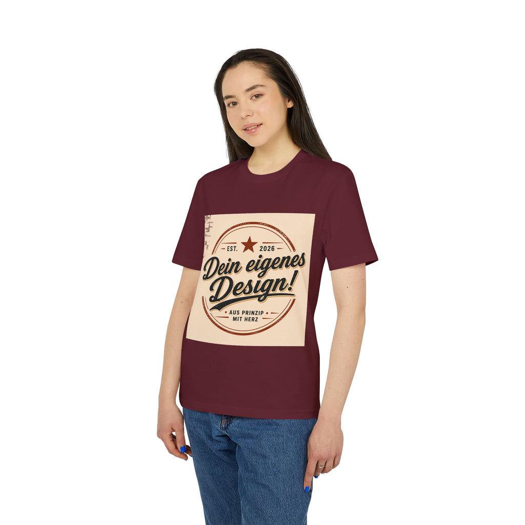 T-Shirt — Retro Stamp Design “Dein eigenes Design!” (Customizable Creator Tee)