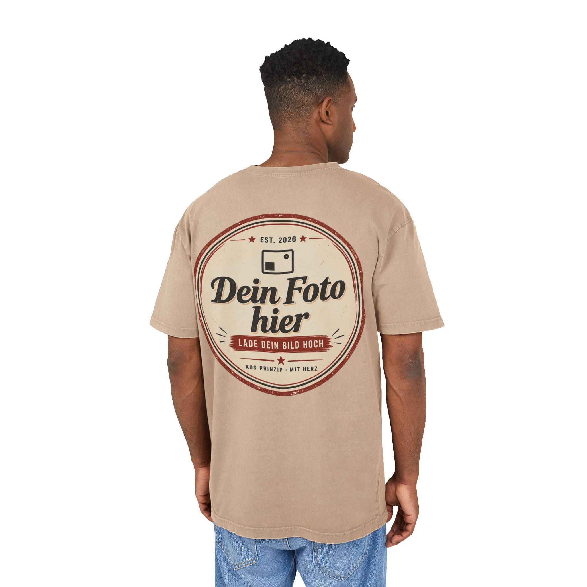 Oversized T-Shirt personalized Acid Wash – Design your own photo