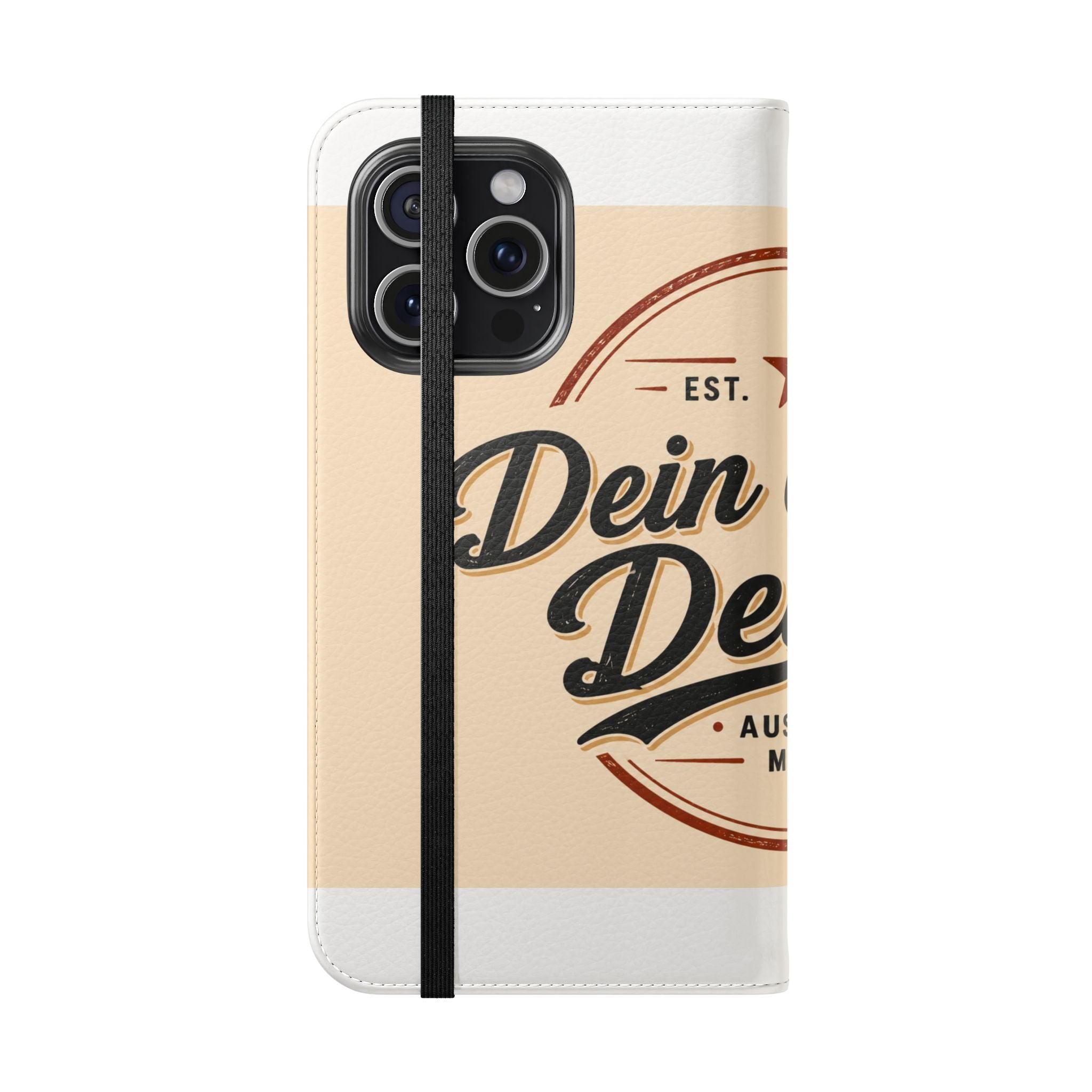 Flip Case Phone Wallet — "Dein eigenes Design!" Vintage Emblem