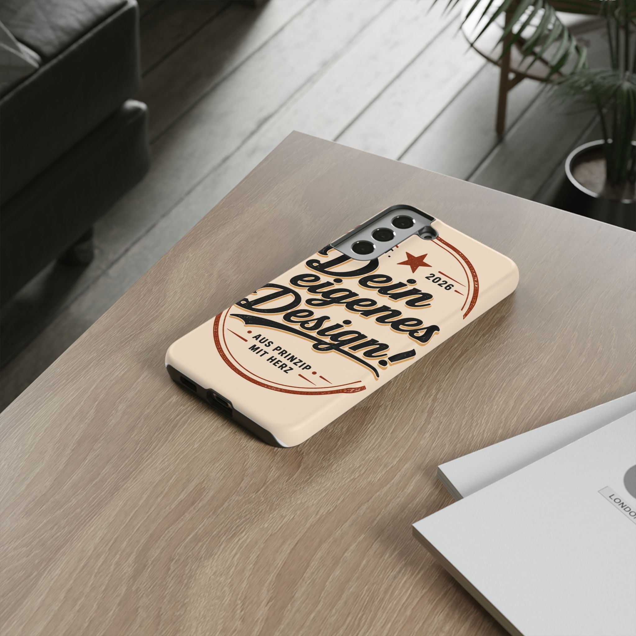 Custom Tough Phone Case — "Dein eigenes Design" Vintage Script Tough Case
