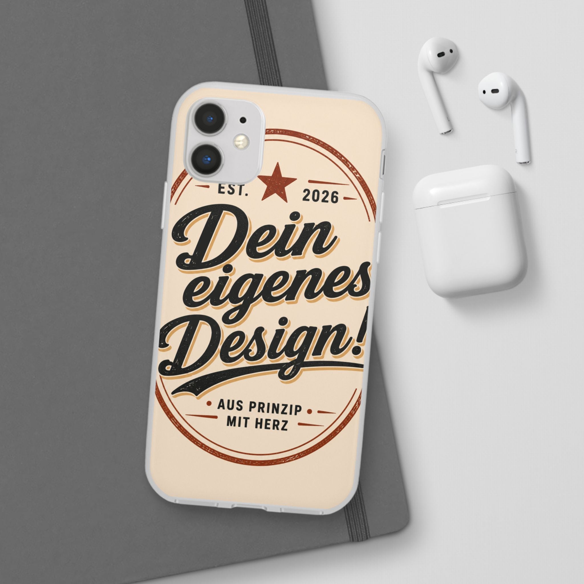 Phone Case — "Dein eigenes Design" Vintage Script Personalized Protective Case