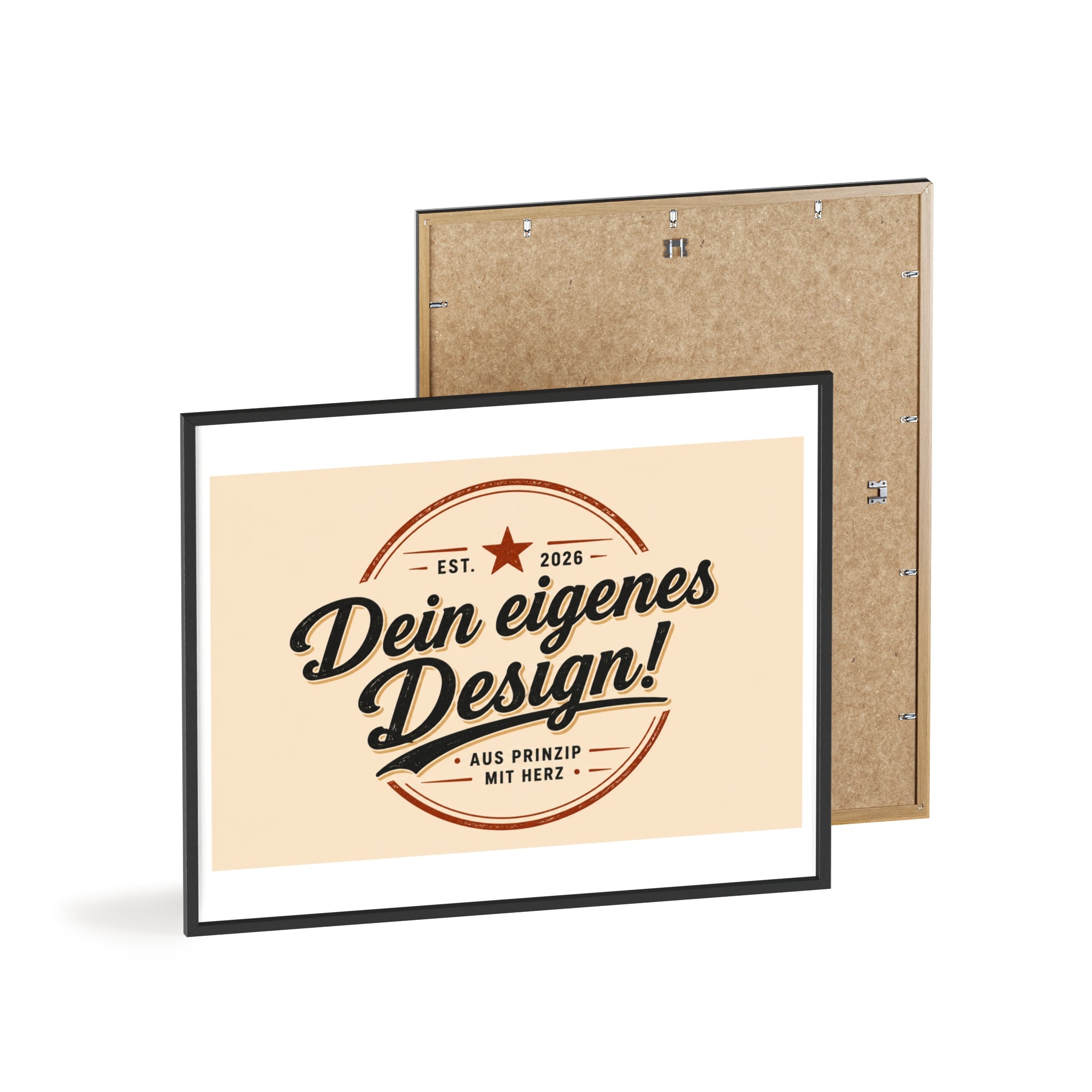 Framed Poster – "Dein eigenes Design!" Custom Wooden Frame Wall Art