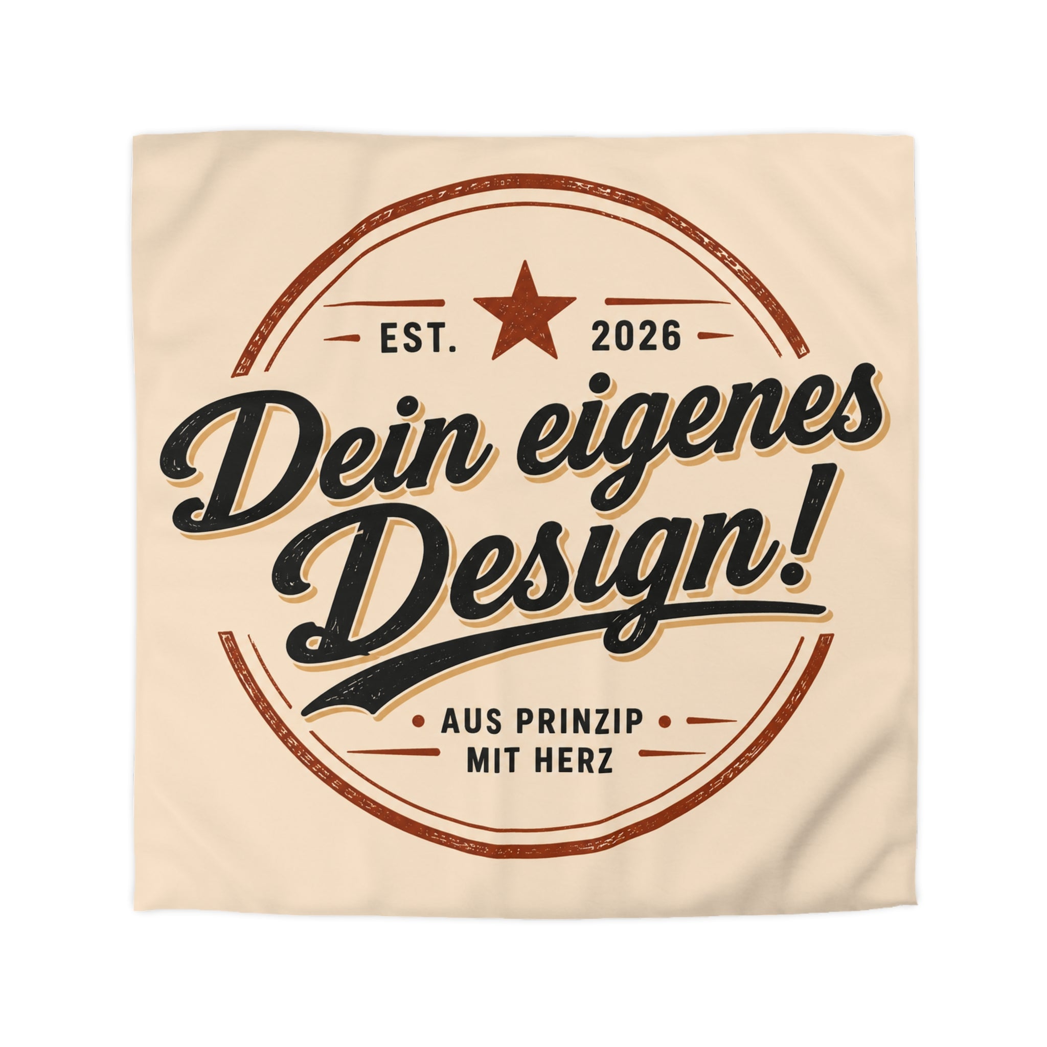 Custom Vintage Badge Duvet Cover — "Dein eigenes Design!" Microfiber Bedding