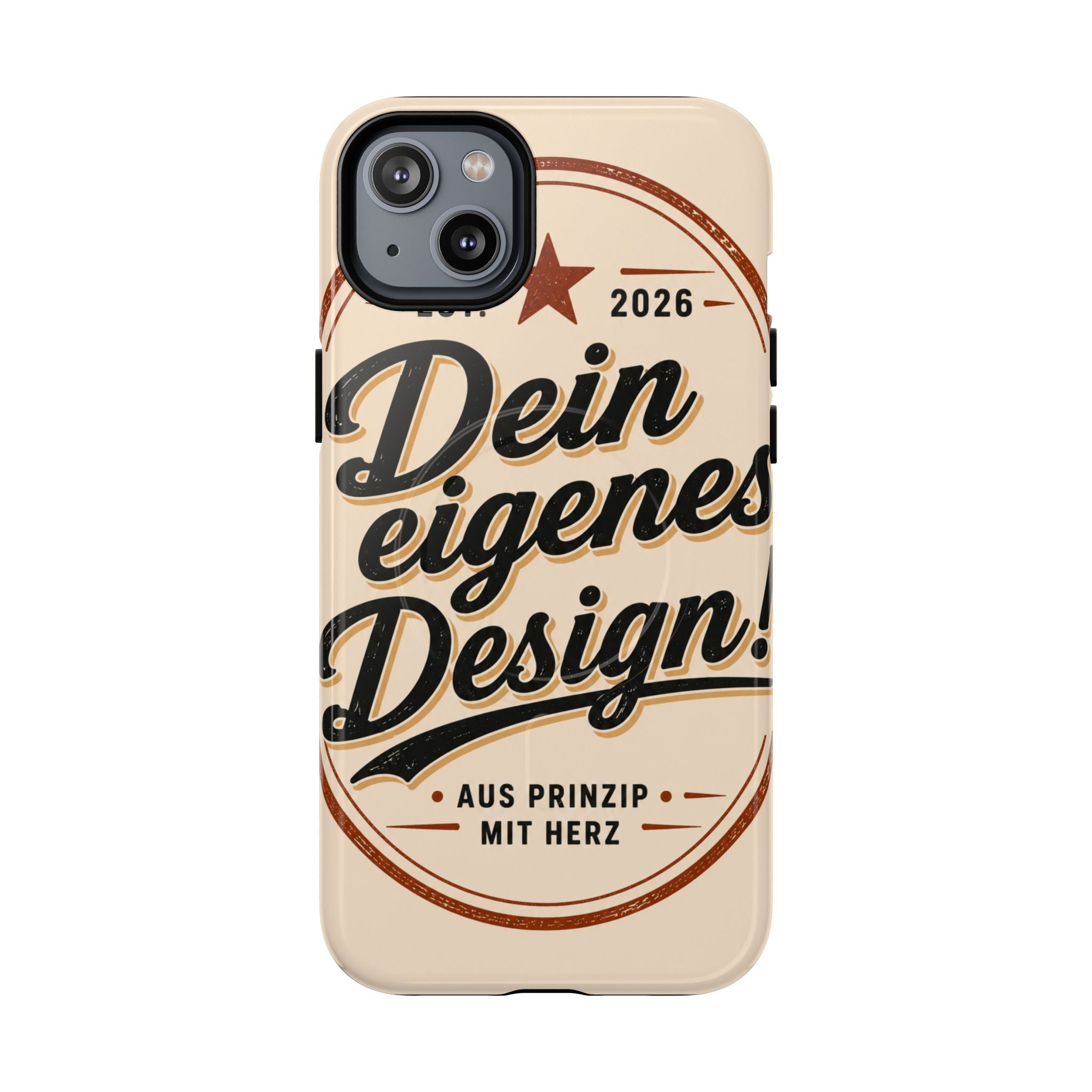 Tough Magnetic Phone Case — "Dein eigenes Design" Retro Script (Customizable)