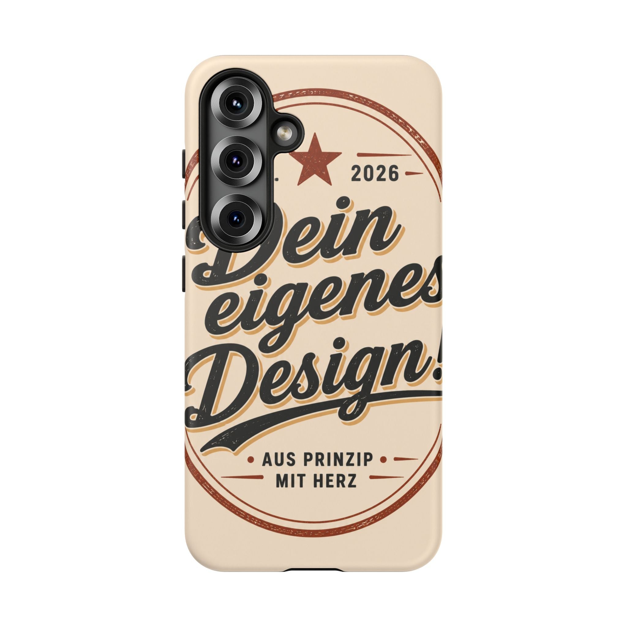 Custom Tough Phone Case — "Dein eigenes Design" Vintage Script Tough Case