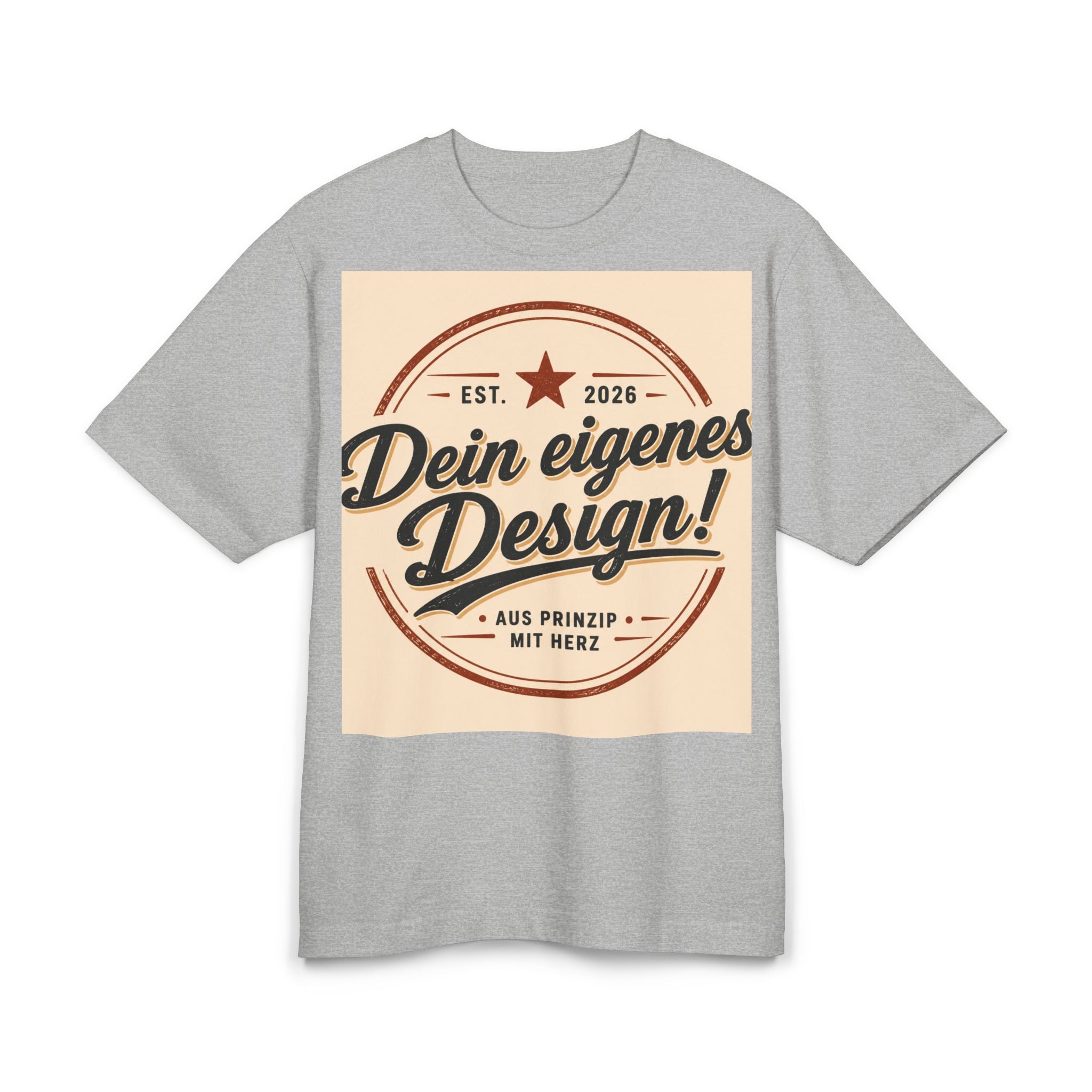 Retro Badge T‑Shirt – "Dein eigenes Design!" Custom German Logo Tee