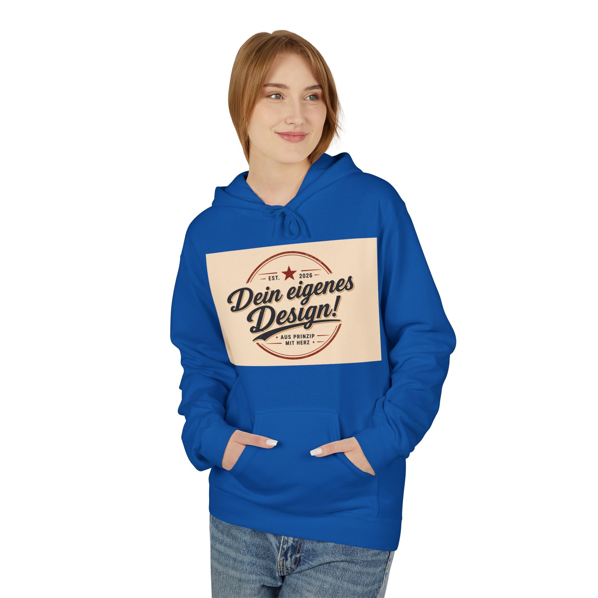 Hoodie — Custom Vintage Badge Design (Dein eigenes Design!)