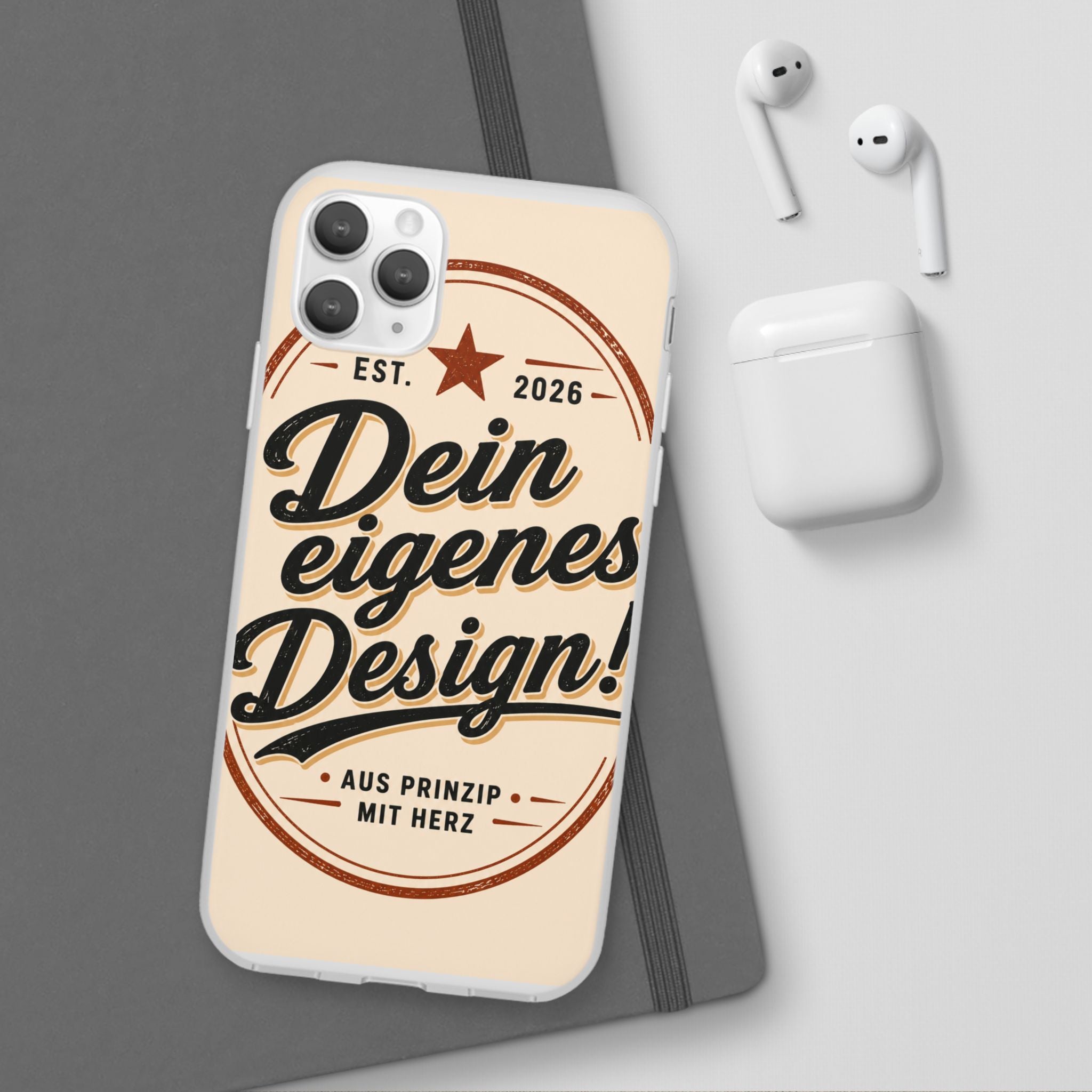 Phone Case — "Dein eigenes Design" Vintage Script Personalized Protective Case