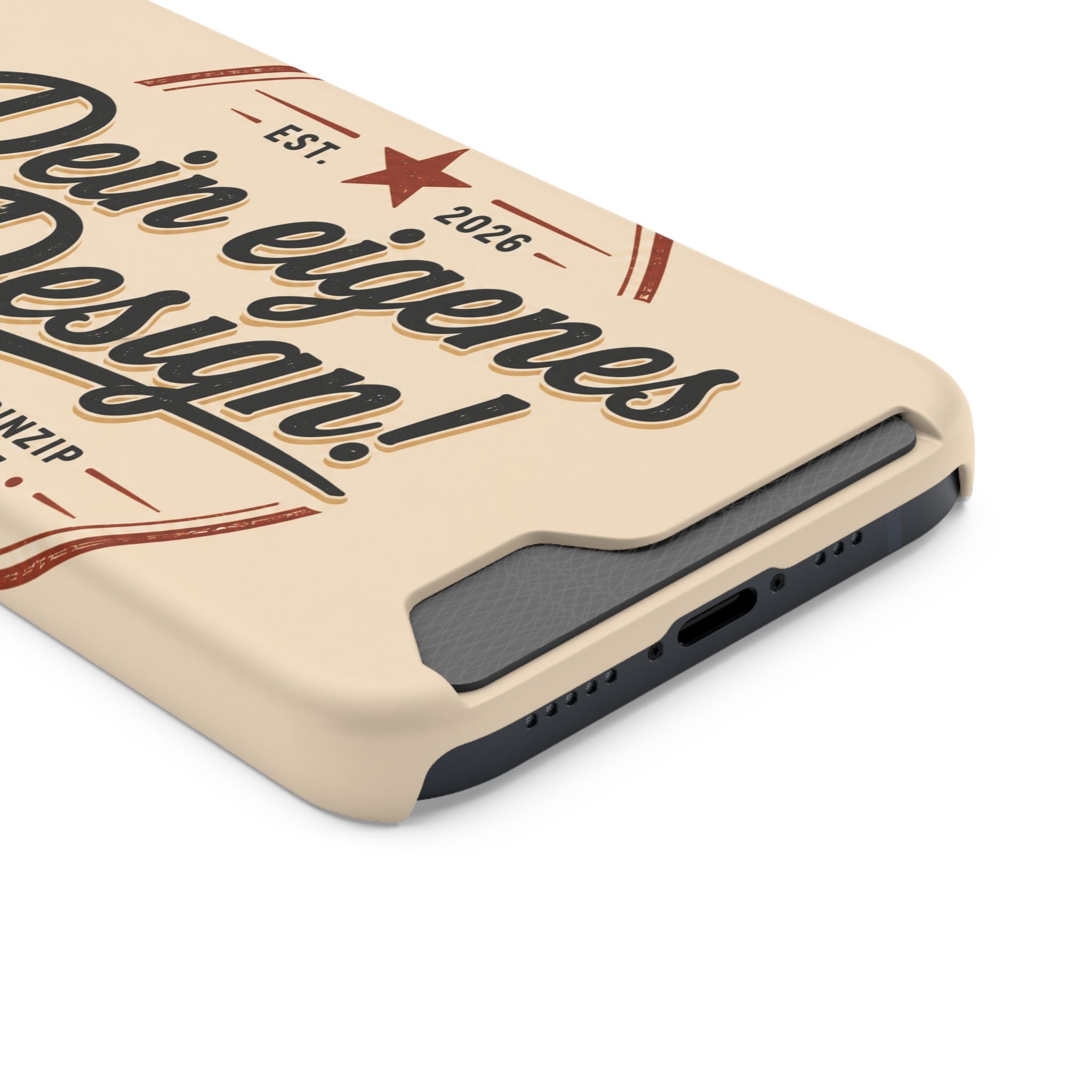 Retro Script Phone Case with Card Holder — "Dein eigenes Design!"