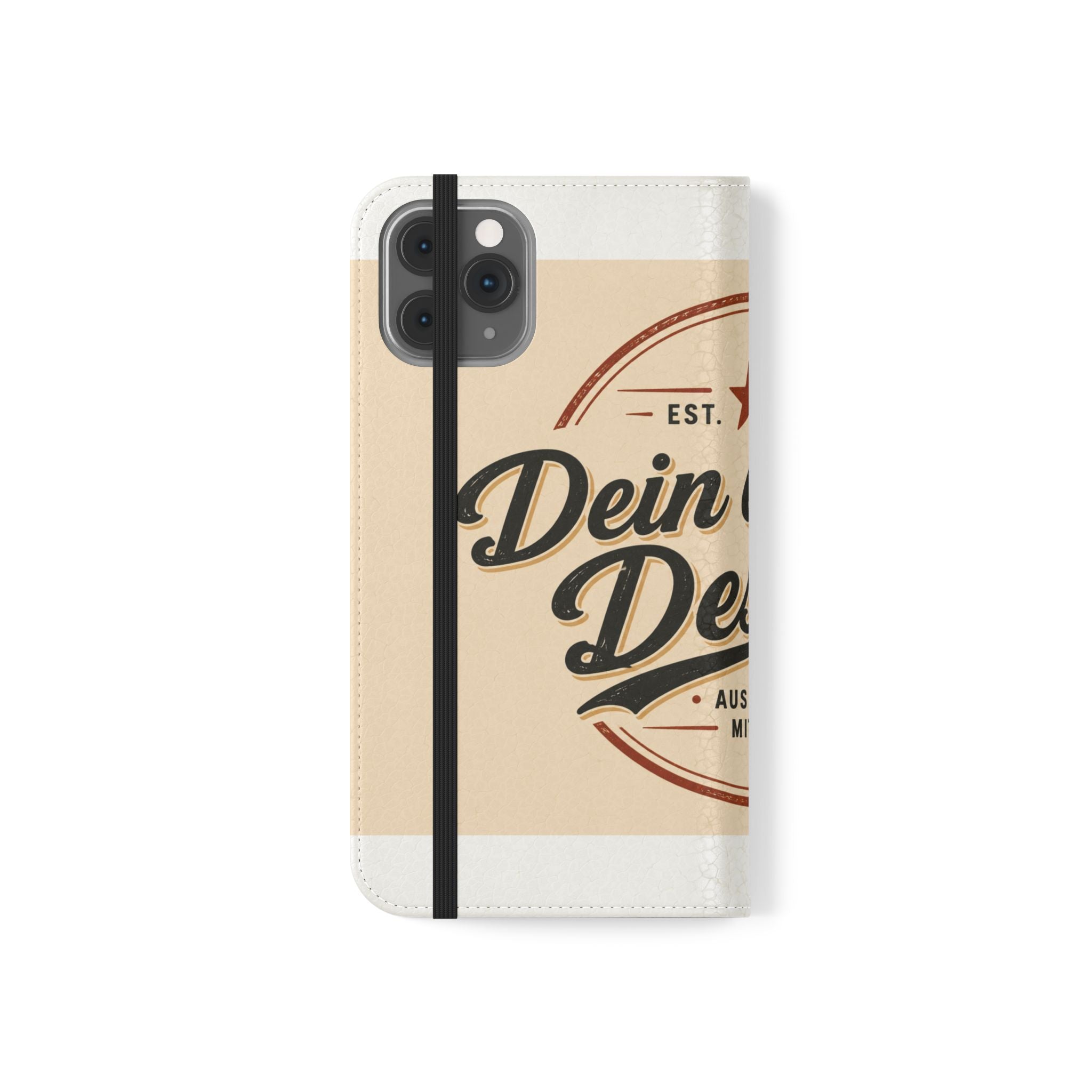 Flip Case Phone Wallet — "Dein eigenes Design!" Vintage Emblem