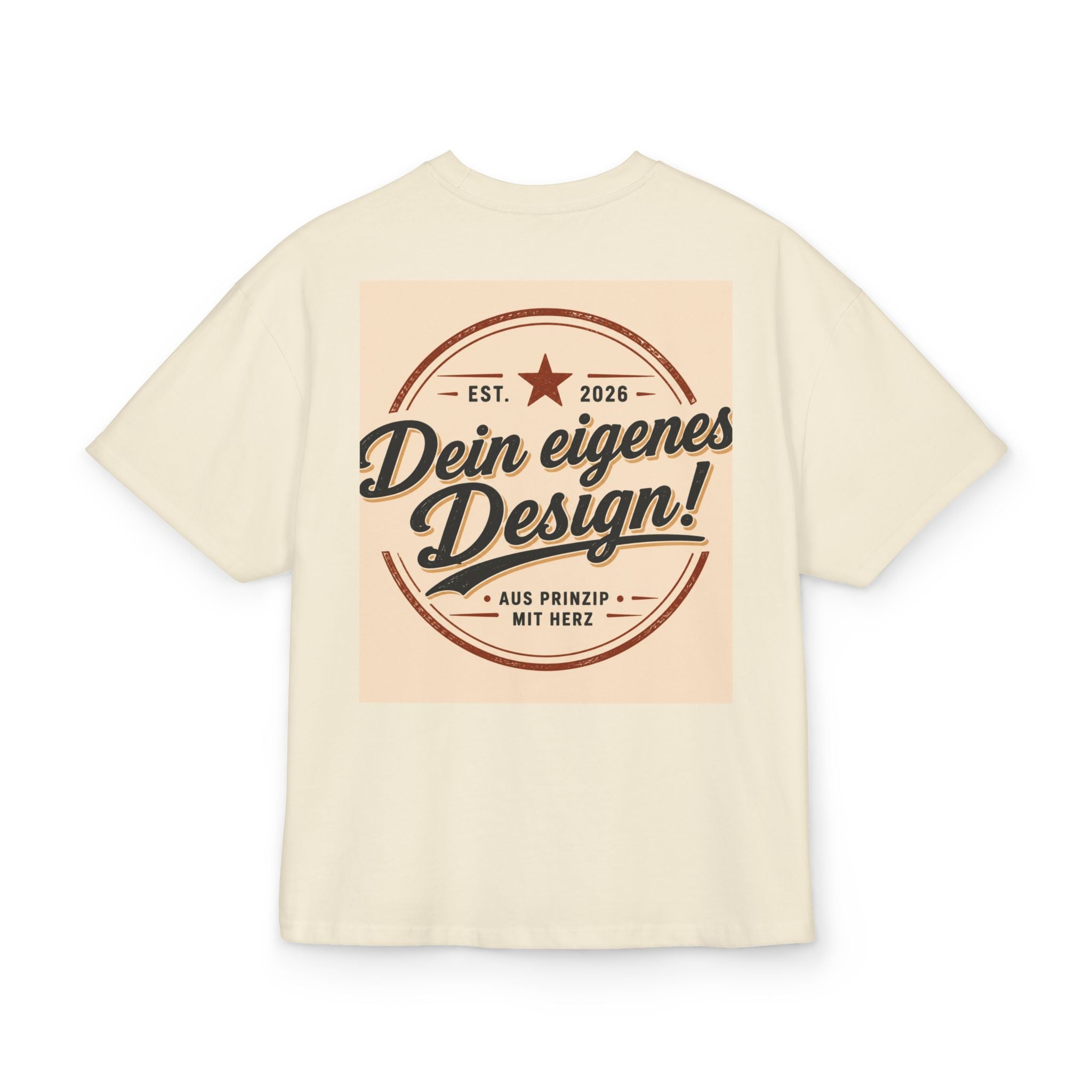 Vintage Badge T-Shirt — "Dein eigenes Design!" Retro Logo Tee