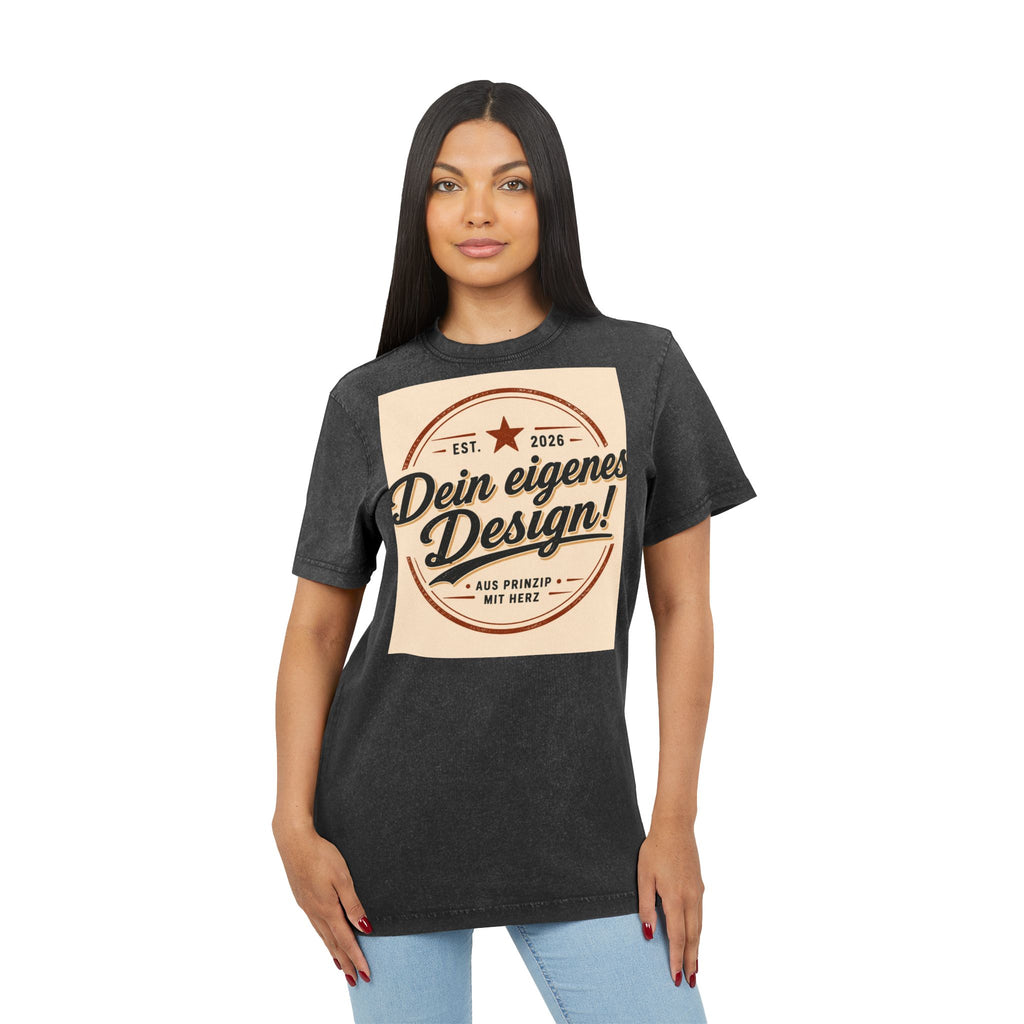 Vintage Acid-Washed Tee — Custom 'Dein eigenes Design!' Graphic