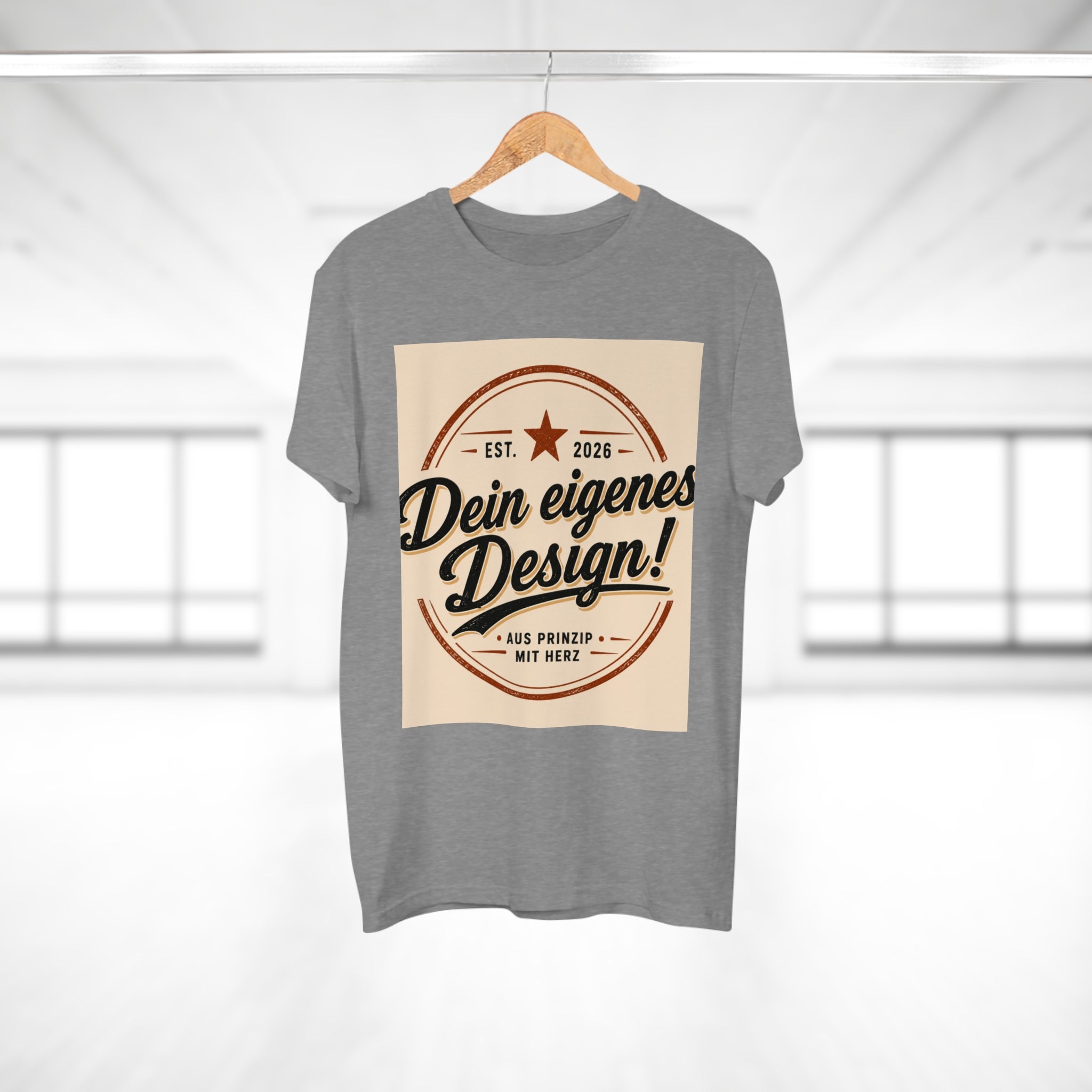 Men's Vintage Badge T‑Shirt — "Dein eigenes Design!" Retro Logo Tee