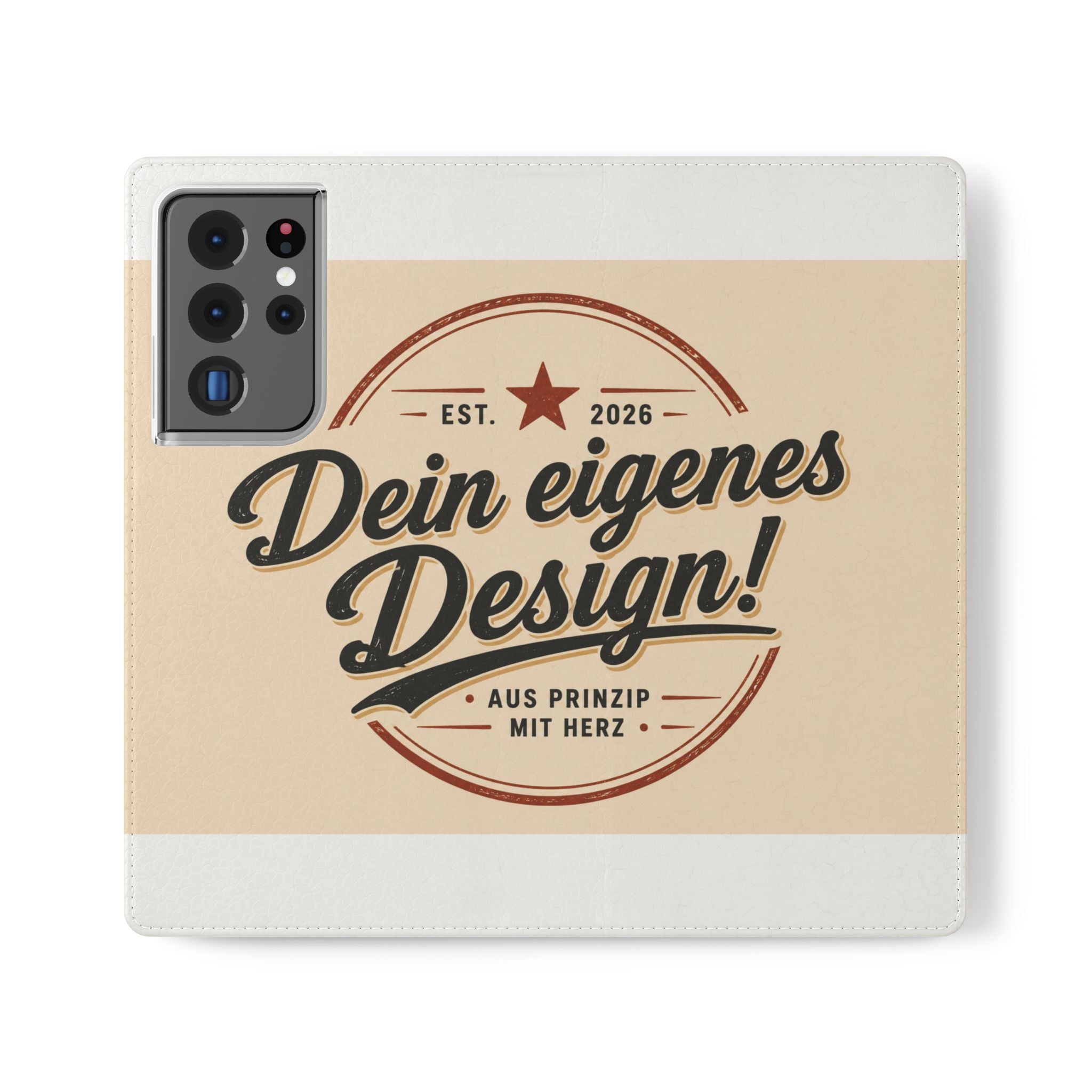 Flip Case Phone Wallet — "Dein eigenes Design!" Vintage Emblem