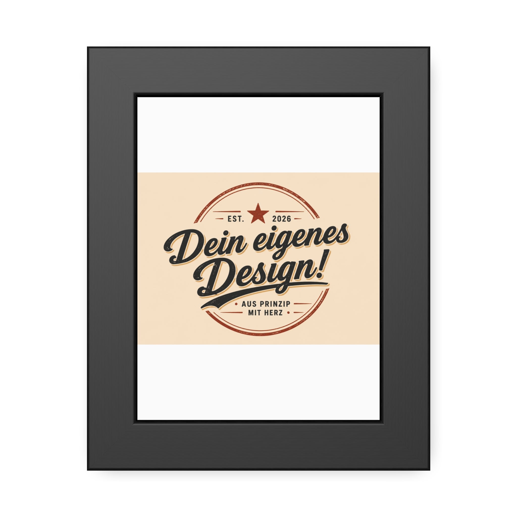 Framed Poster — Custom 'Dein eigenes Design!' Wall Art (Vintage Badge)