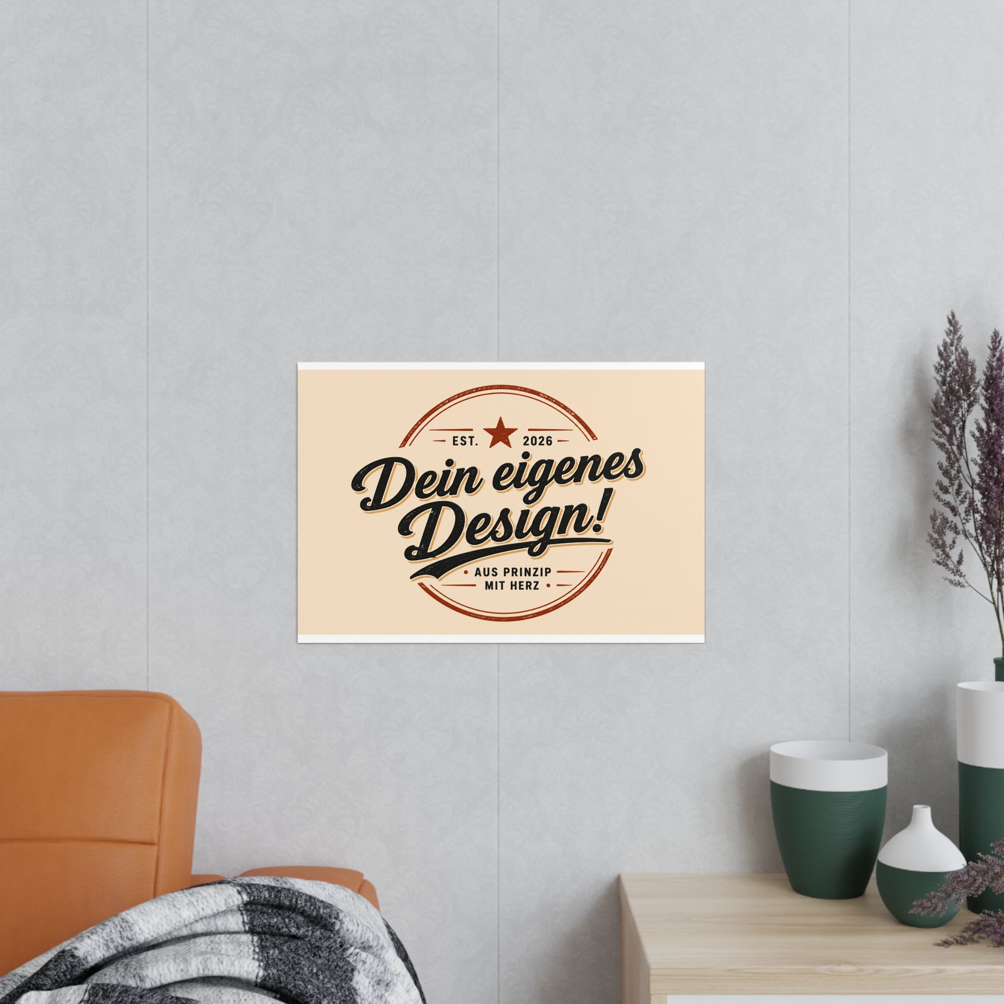 Custom Photopaper Poster — Personalizable Vintage Badge Design (Dein eigenes Design!)