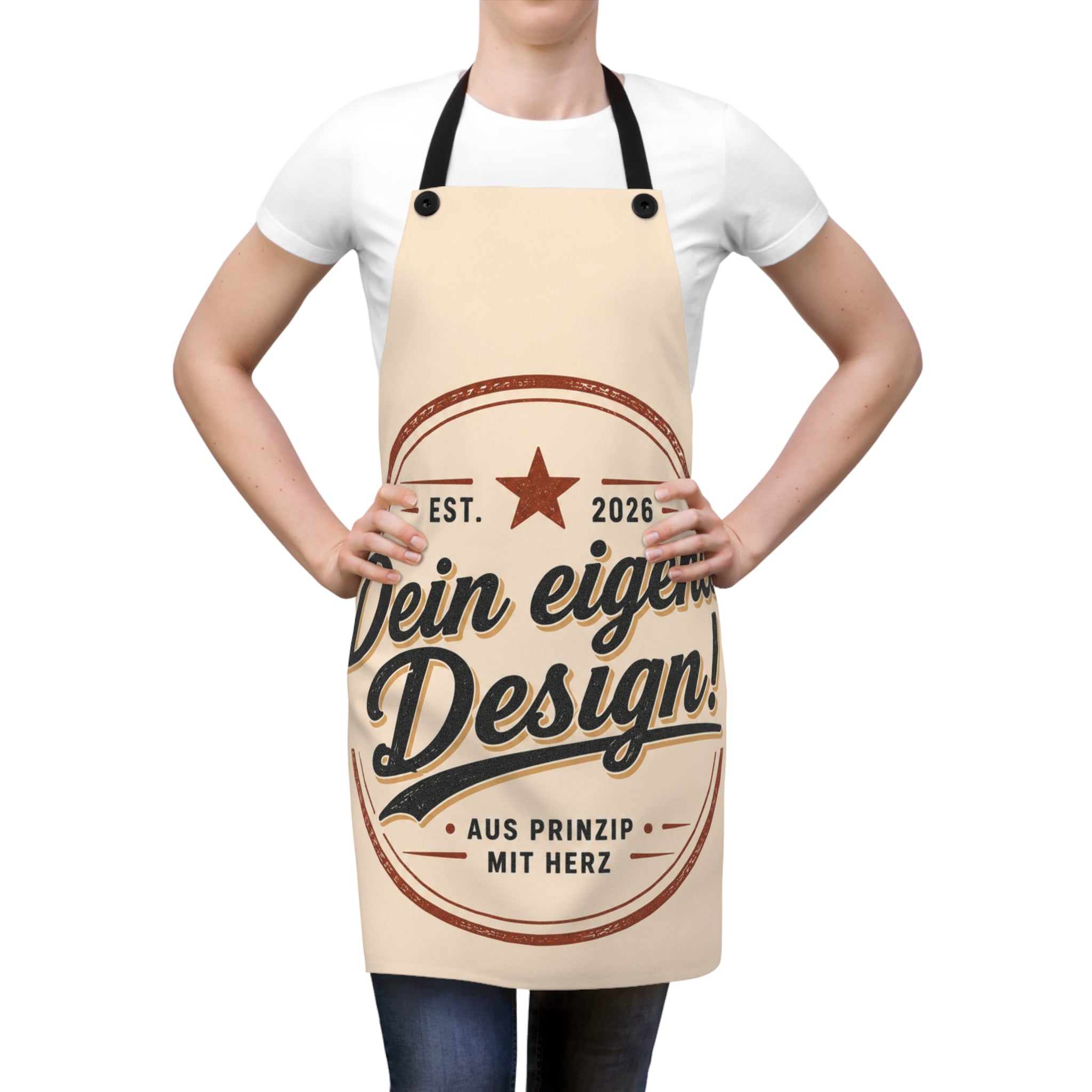 Custom Design Apron - "Dein eigenes Design" Vintage Badge Cooking Apron