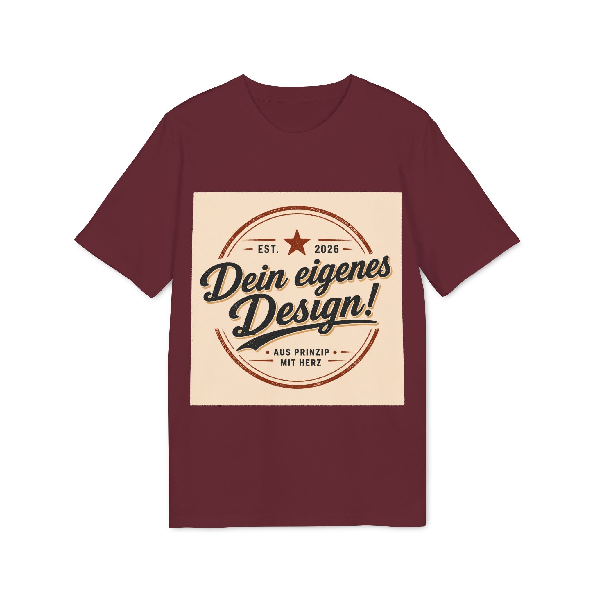 T-Shirt — Retro Stamp Design “Dein eigenes Design!” (Customizable Creator Tee)