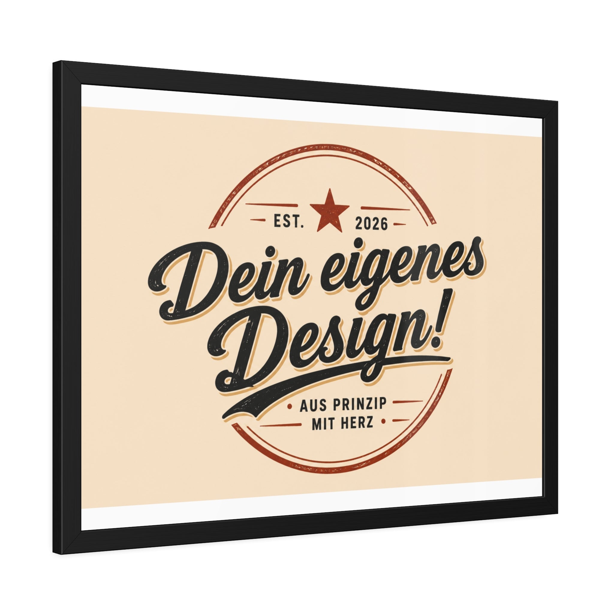 Framed Poster — Custom 'Dein eigenes Design!' Wall Art (Vintage Badge)