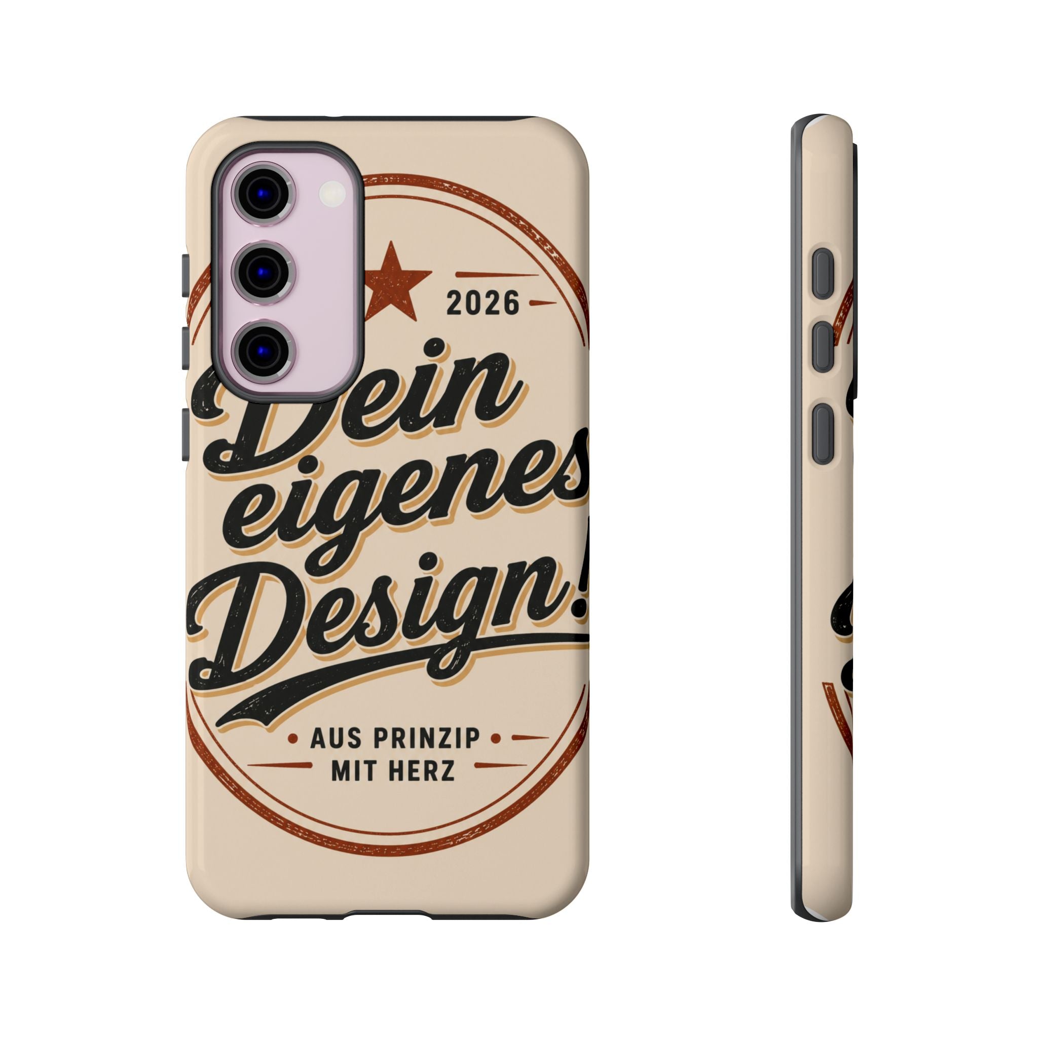 Custom Tough Phone Case — "Dein eigenes Design" Vintage Script Tough Case