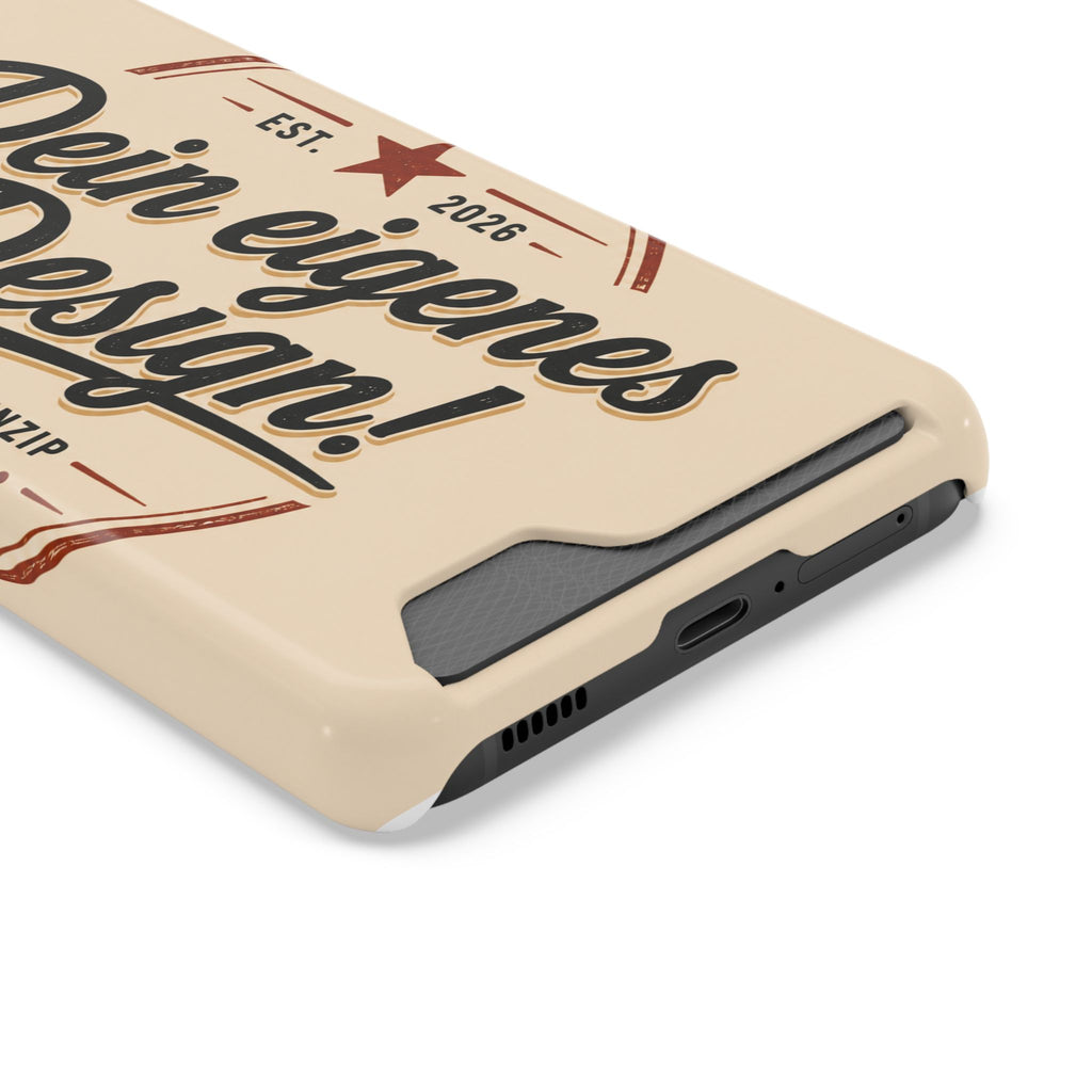 Retro Script Phone Case with Card Holder — "Dein eigenes Design!"