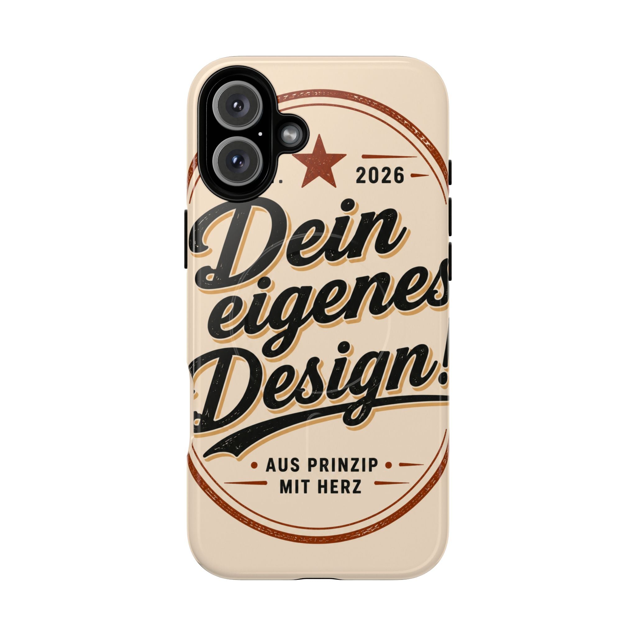 Tough Magnetic Phone Case — "Dein eigenes Design" Retro Script (Customizable)