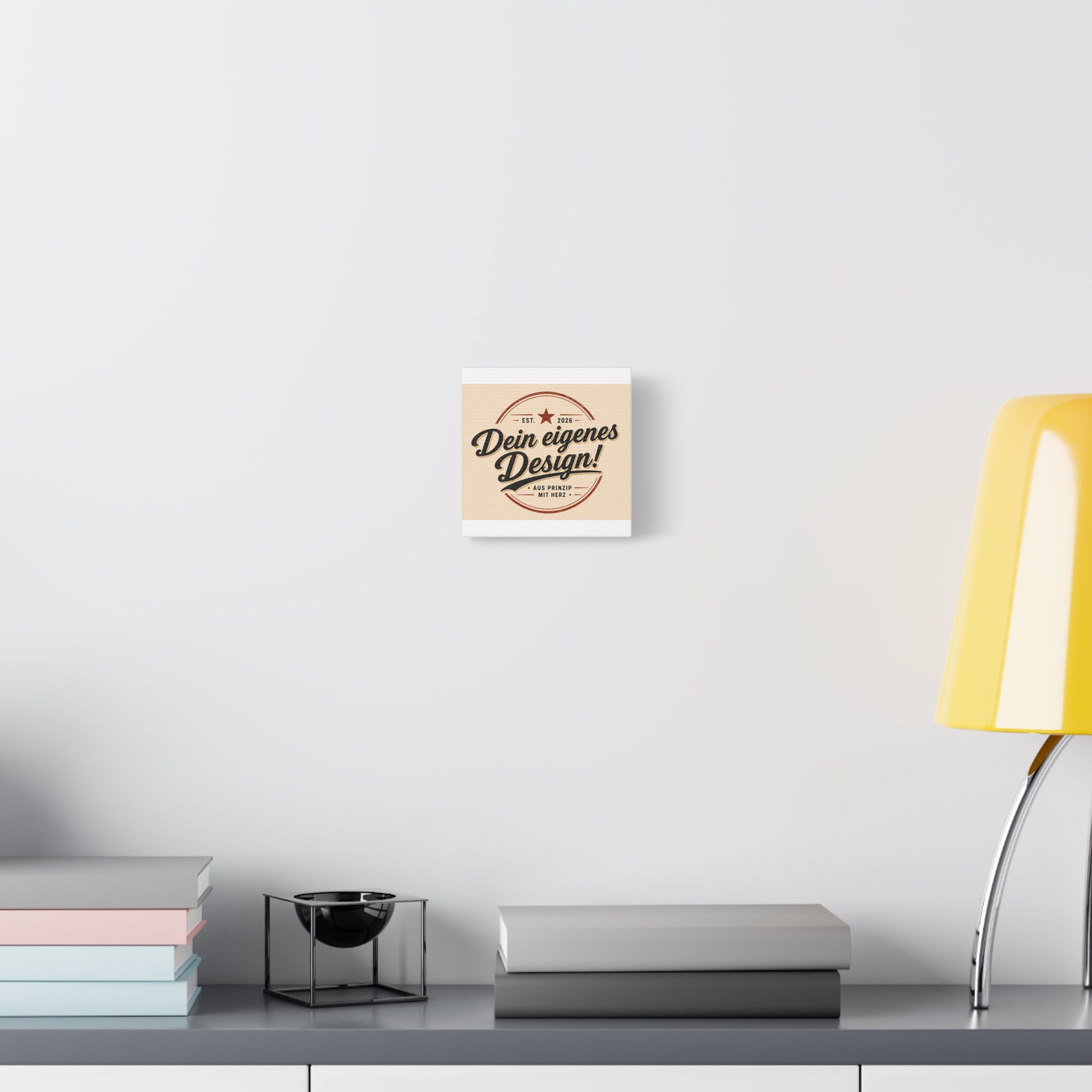 Matte Stretched Canvas - "Dein eigenes Design!" Vintage Badge Wall Art