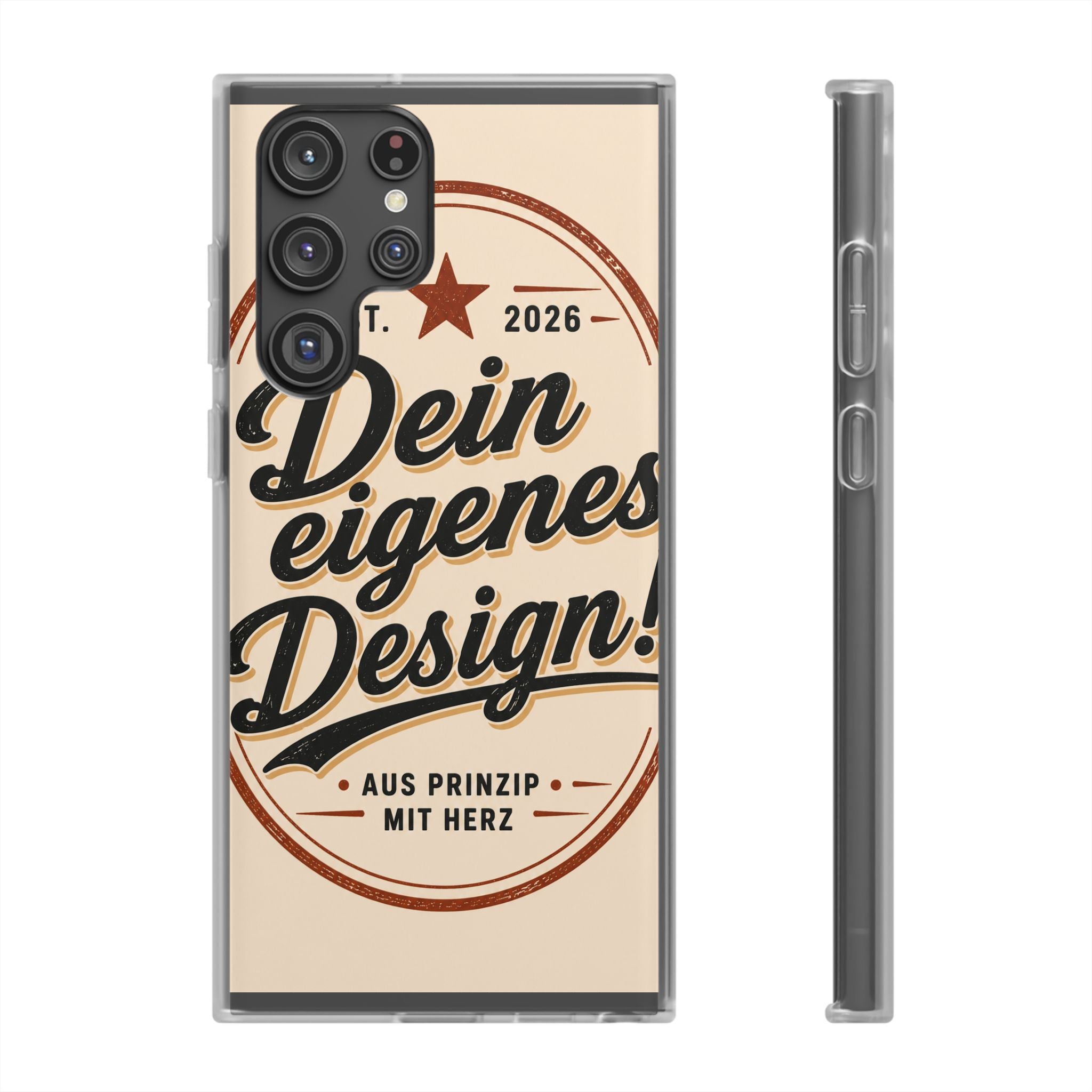 Phone Case — "Dein eigenes Design" Vintage Script Personalized Protective Case