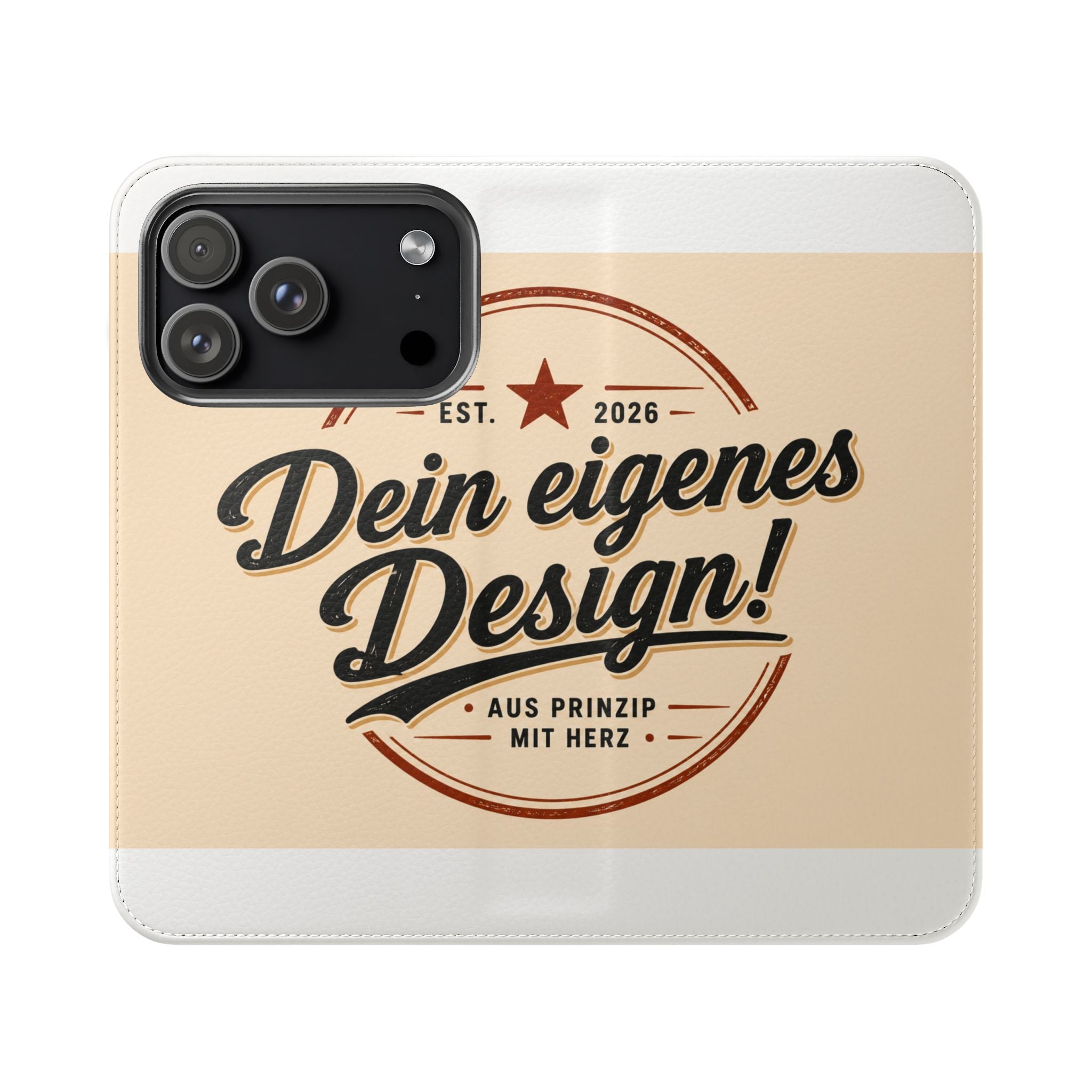 Flip Case Phone Wallet — "Dein eigenes Design!" Vintage Emblem