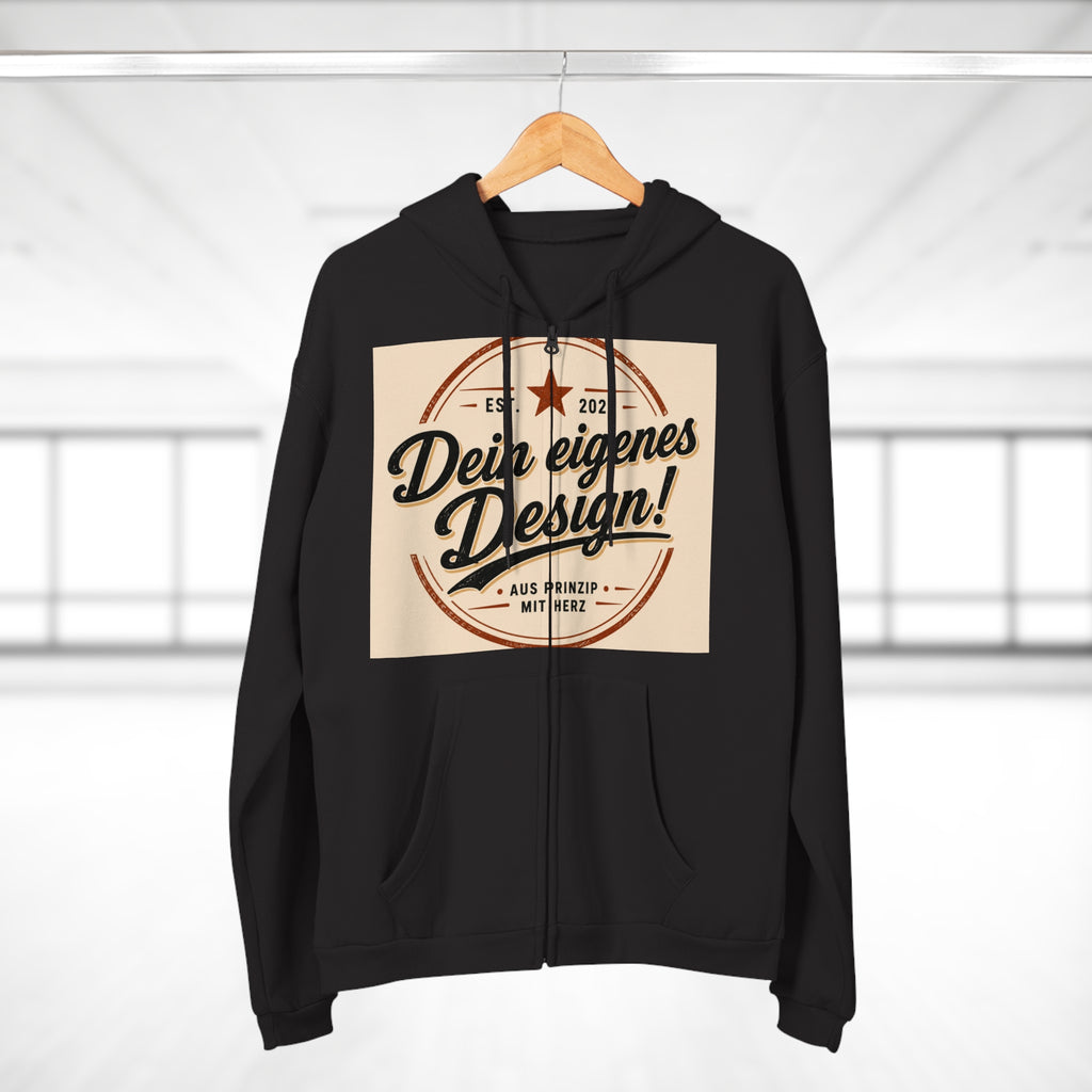 Vintage Badge Zip Hoodie – "Dein eigenes Design!" Graphic