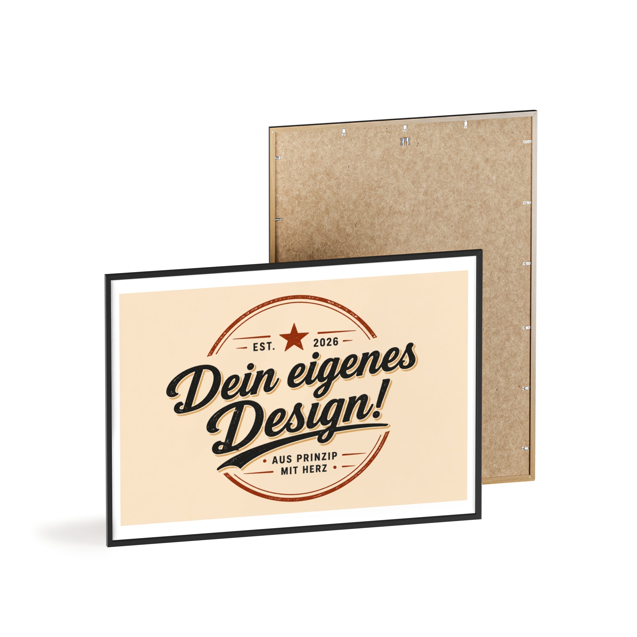 Framed Poster – "Dein eigenes Design!" Custom Wooden Frame Wall Art