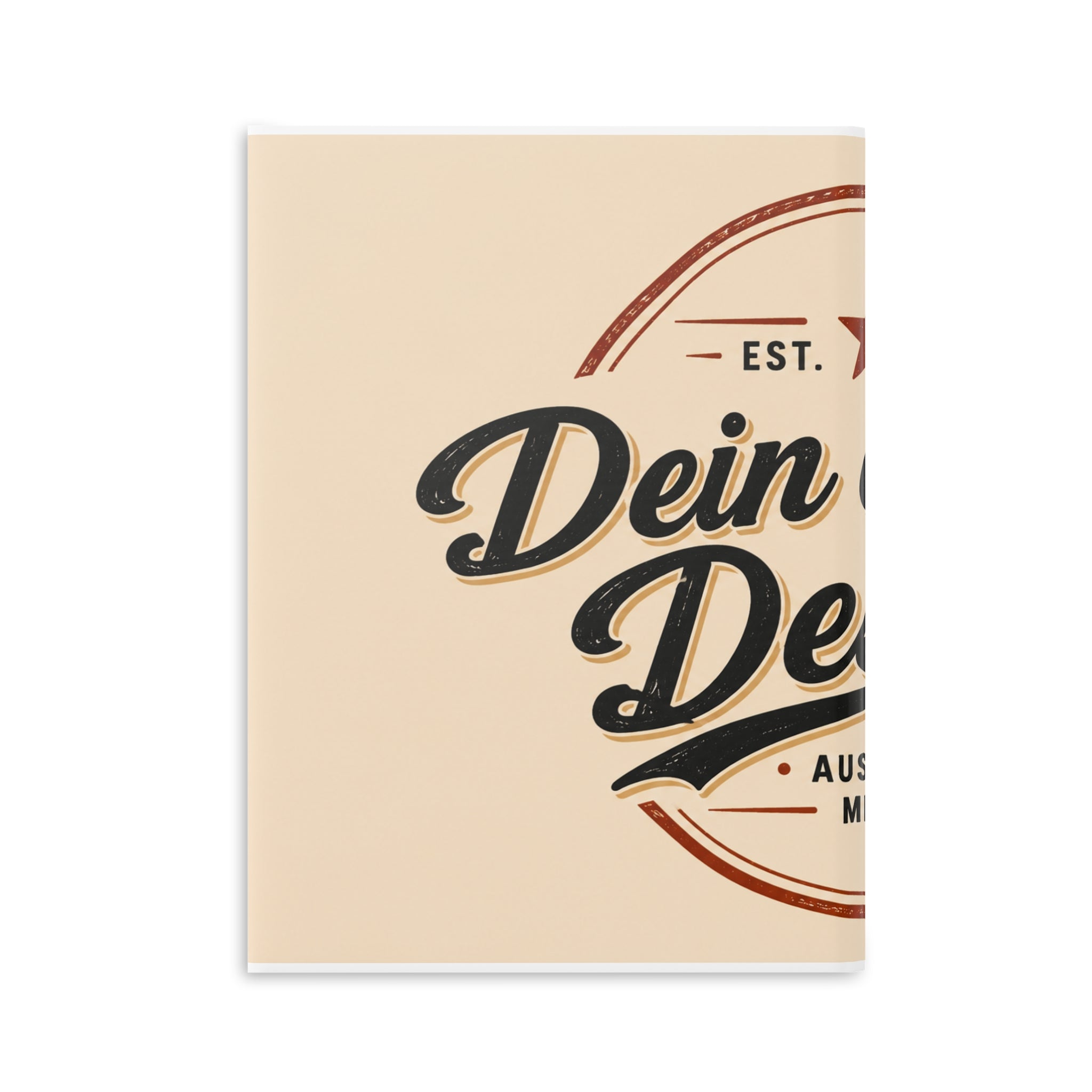 Vintage Badge Hardcover Notebook — 'Dein eigenes Design' Puffy Cover Journal