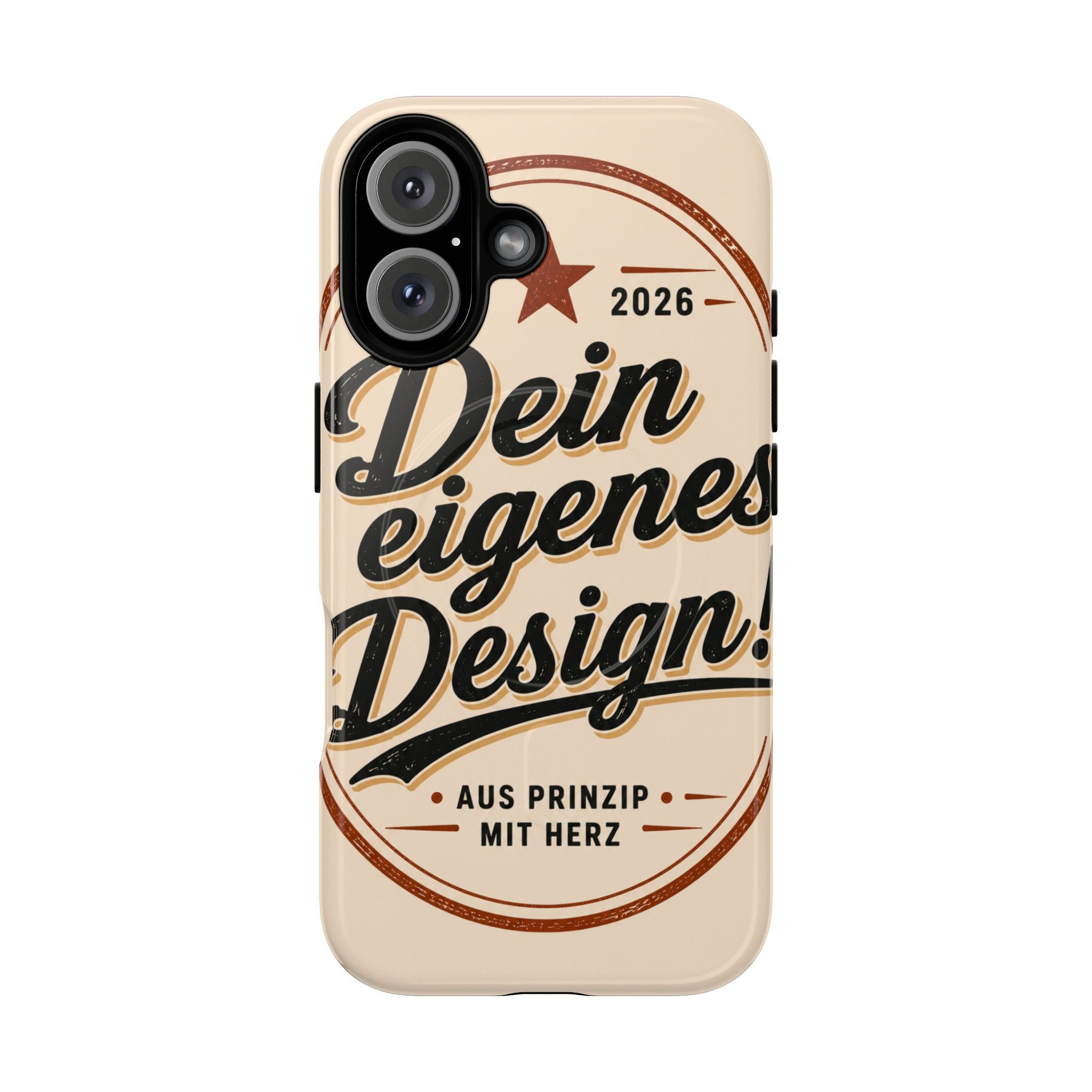 Tough Magnetic Phone Case — "Dein eigenes Design" Retro Script (Customizable)