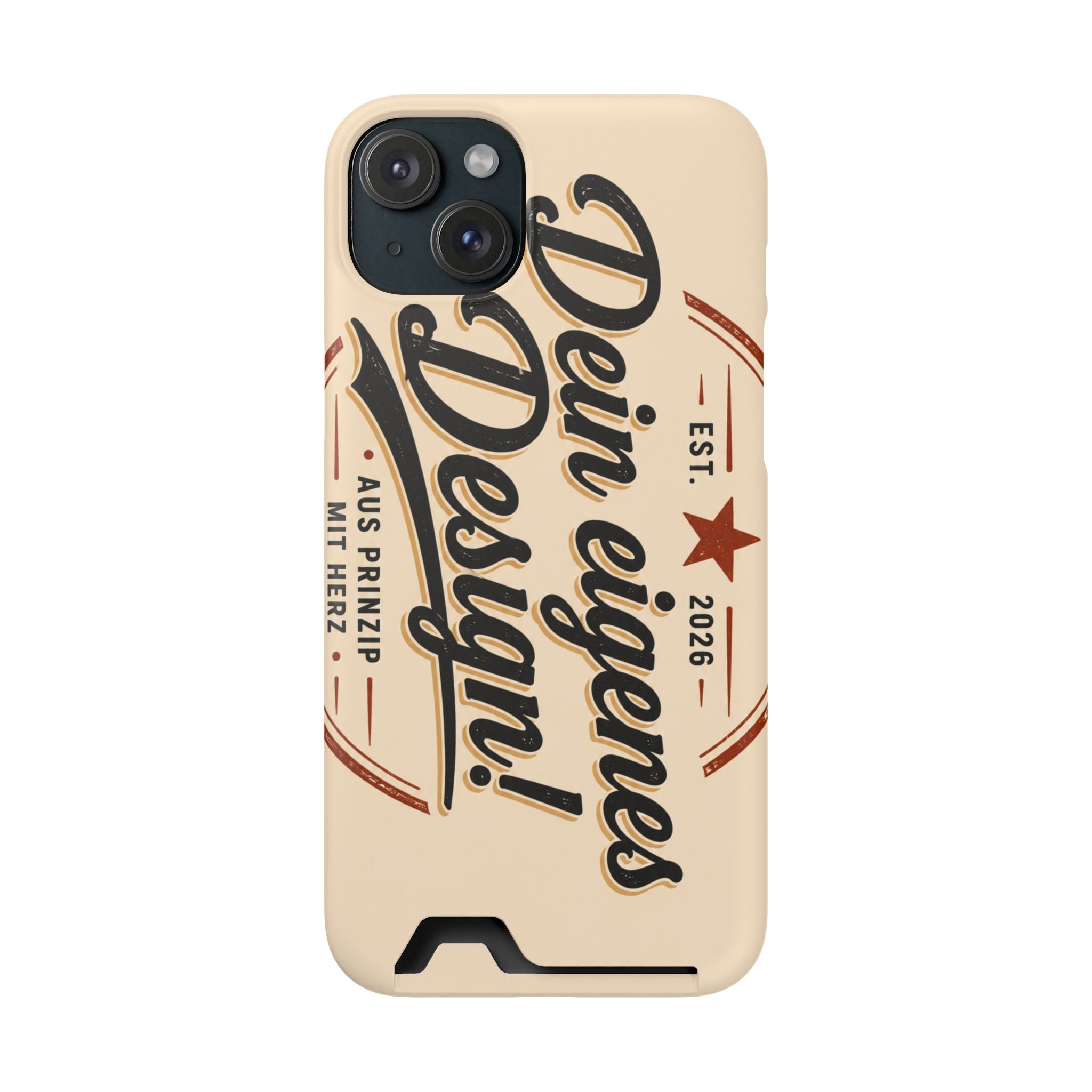 Retro Script Phone Case with Card Holder — "Dein eigenes Design!"