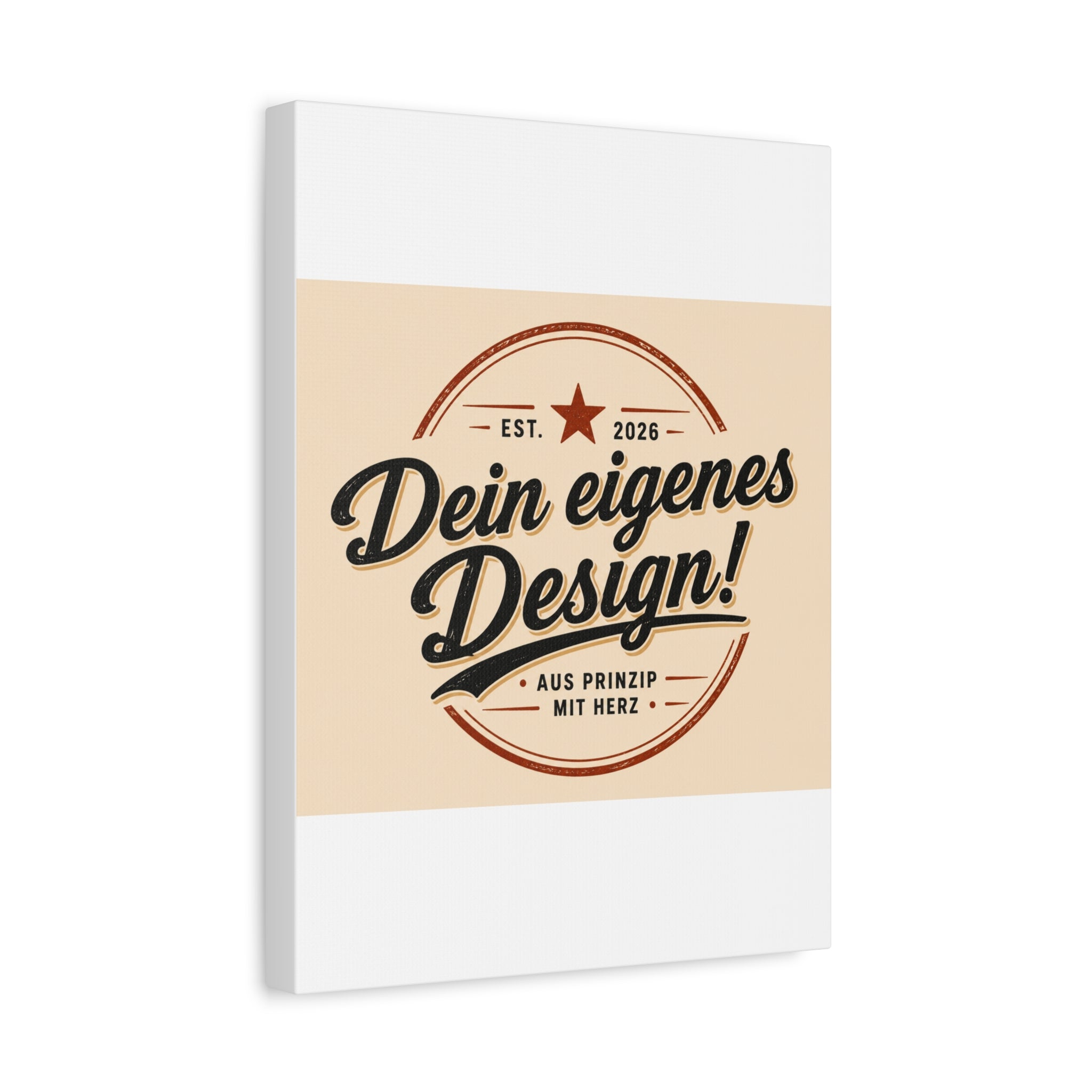 Matte Stretched Canvas - "Dein eigenes Design!" Vintage Badge Wall Art
