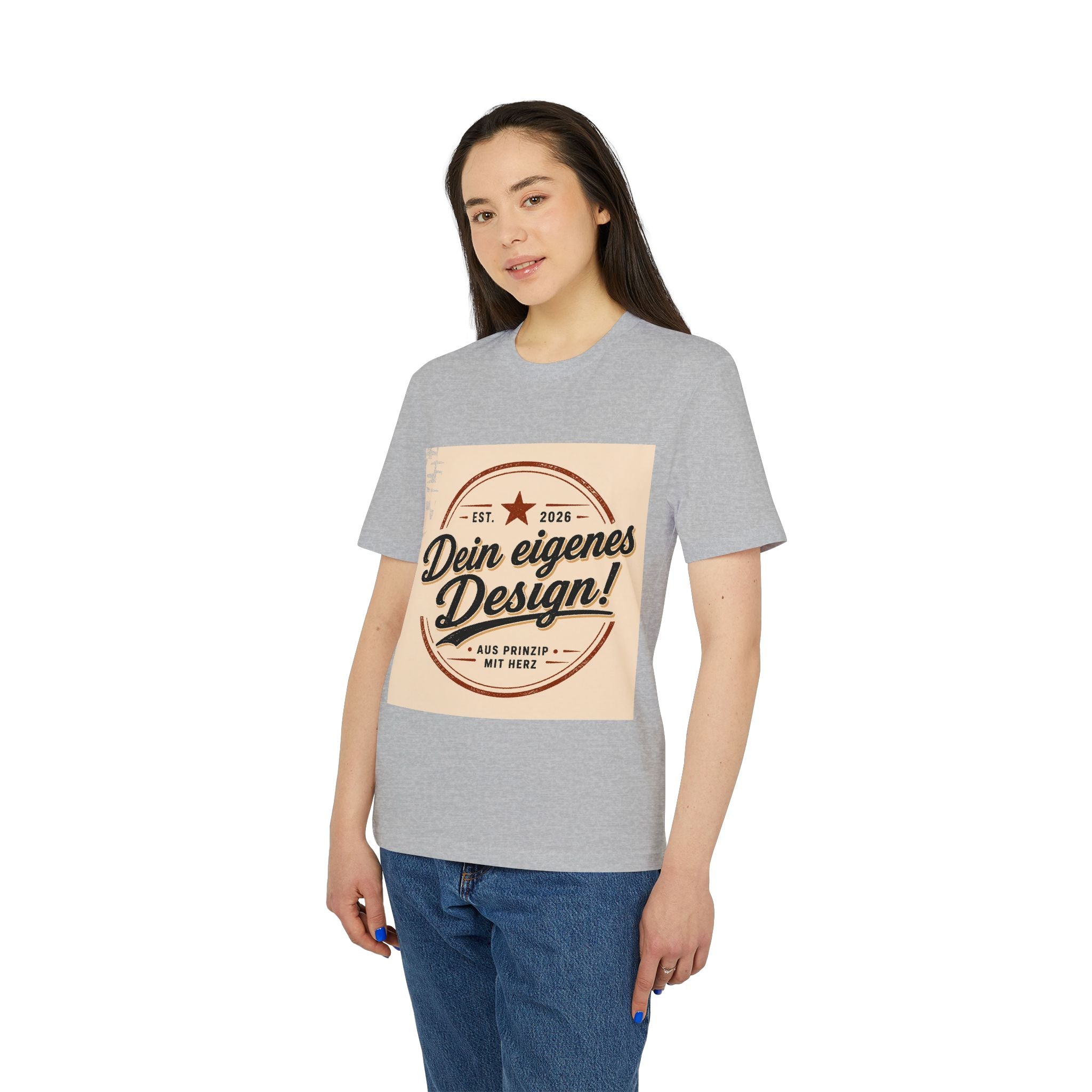 T-Shirt — Retro Stamp Design “Dein eigenes Design!” (Customizable Creator Tee)